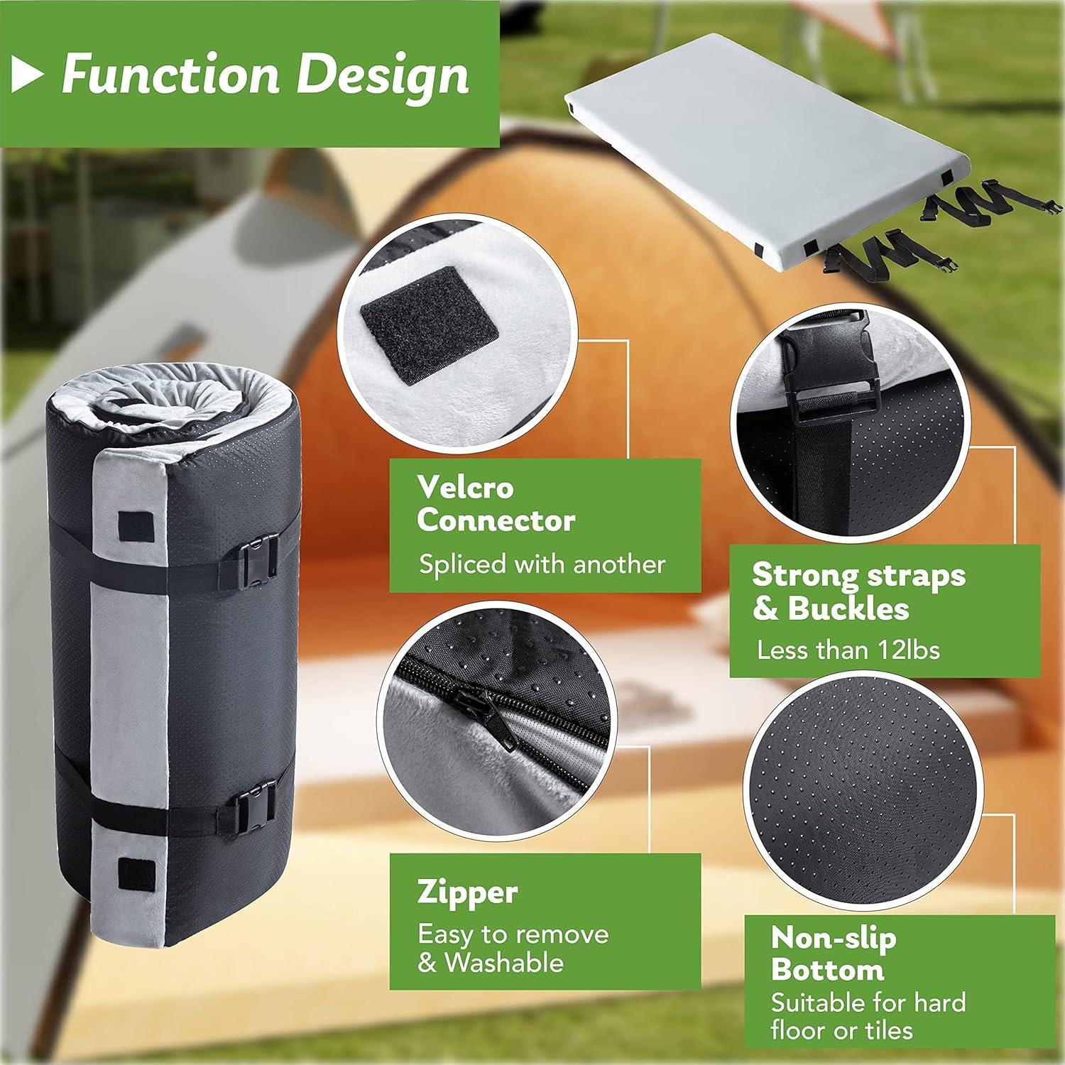 Colchón de Camping MLILY Twin XL 200x97 cm Espuma Viscoelástica