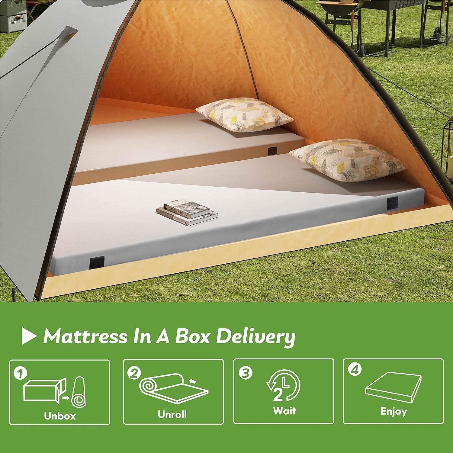 Colchón de Camping MLILY Twin XL 200x97 cm Espuma Viscoelástica