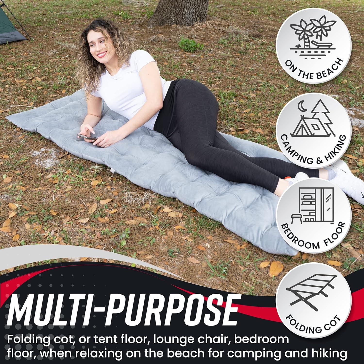 Almohadilla de Cama para Camping Vaygway 185x69cm Algodón Gruesa