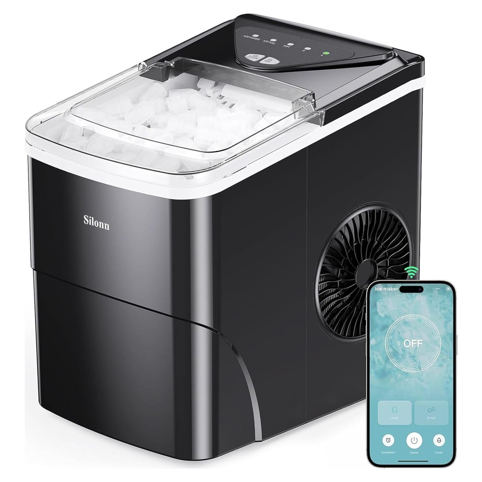 Máquina de Hielo Silonn SLIM22B-3 9 Cubos en 6 Minutos