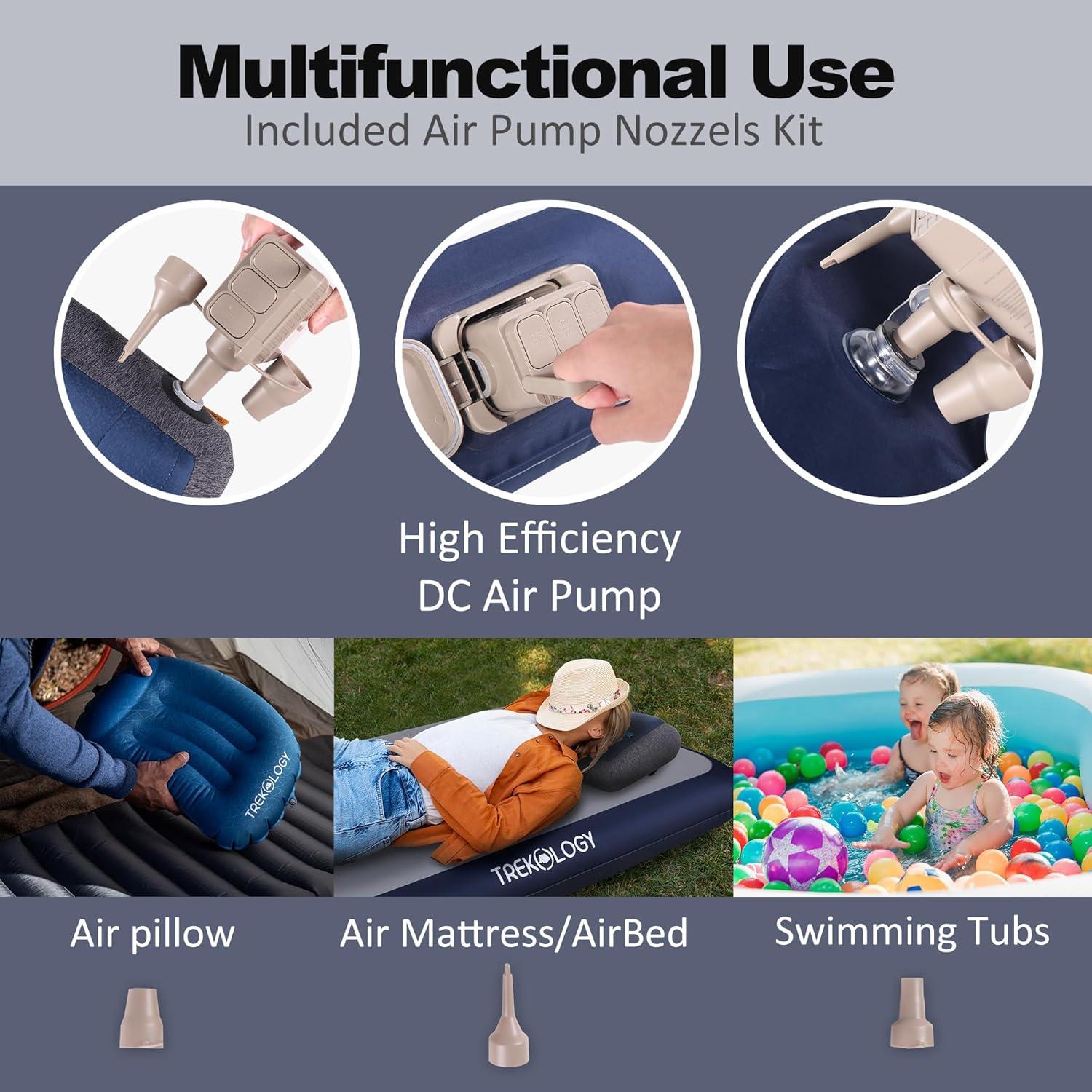 Colchón de Aire Twin TREKOLOGY con Bomba Integrada 20 cm