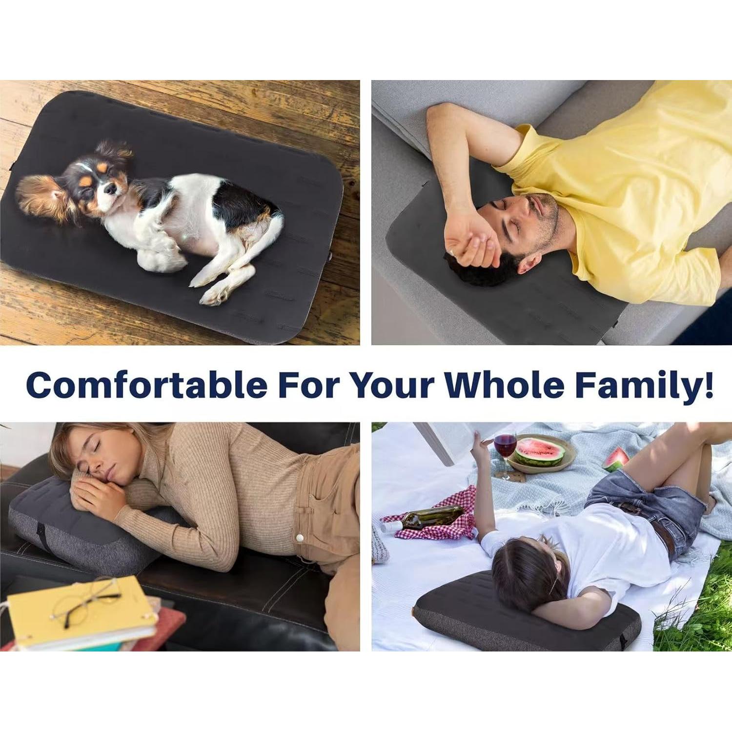 Almohada de Camping Inflable TREKOLOGY ALUFT Ultra 60x38 cm Gris