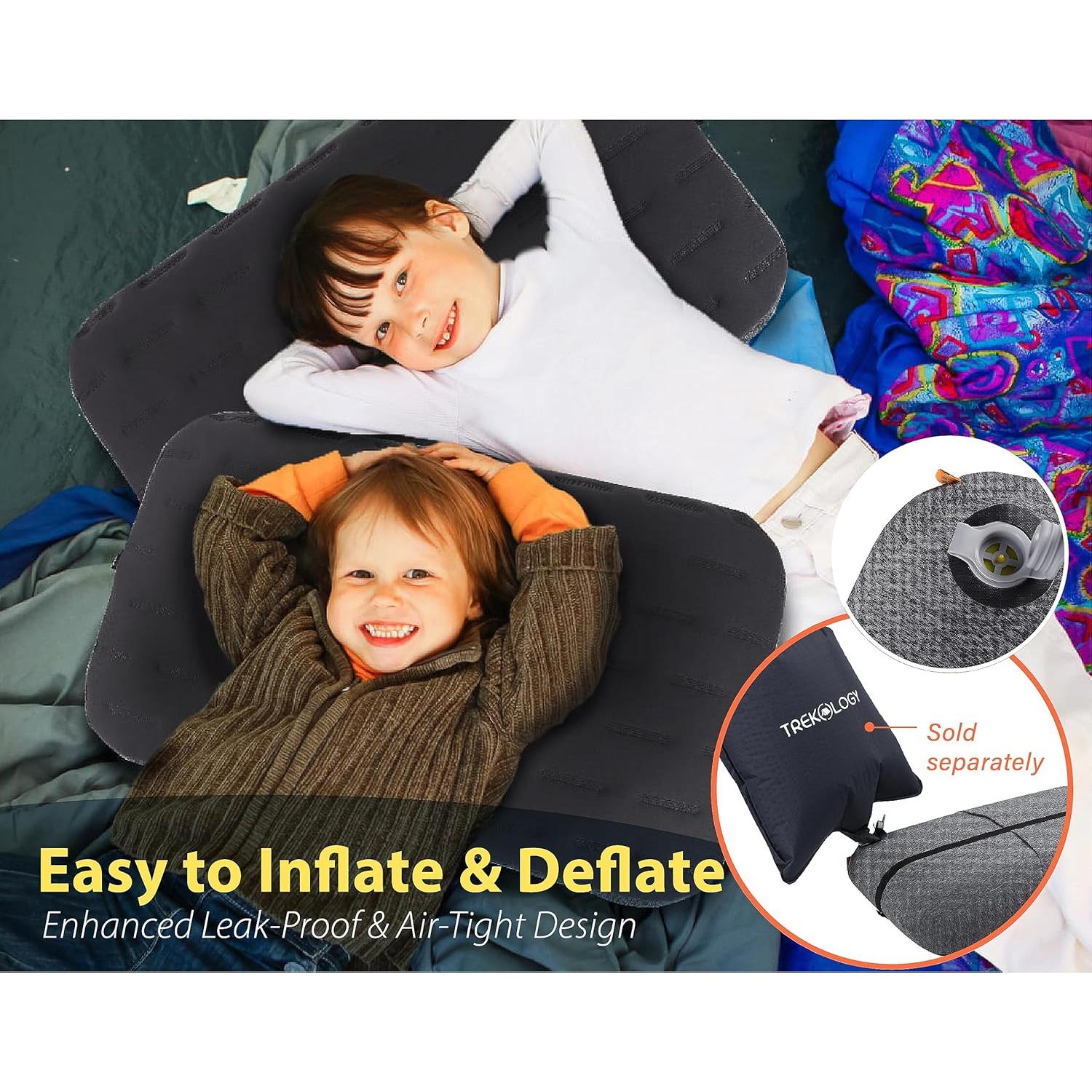 Almohada de Camping Inflable TREKOLOGY ALUFT Ultra 60x38 cm Gris