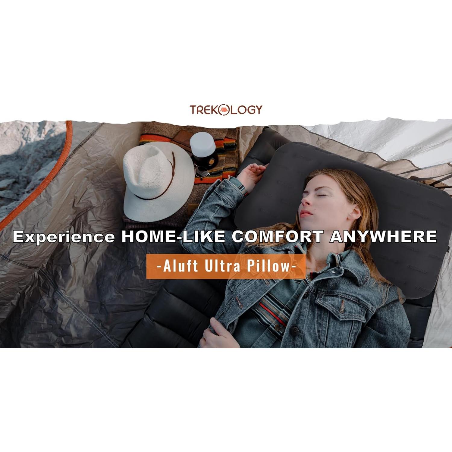 Almohada de Camping Inflable TREKOLOGY ALUFT Ultra 60x38 cm Gris