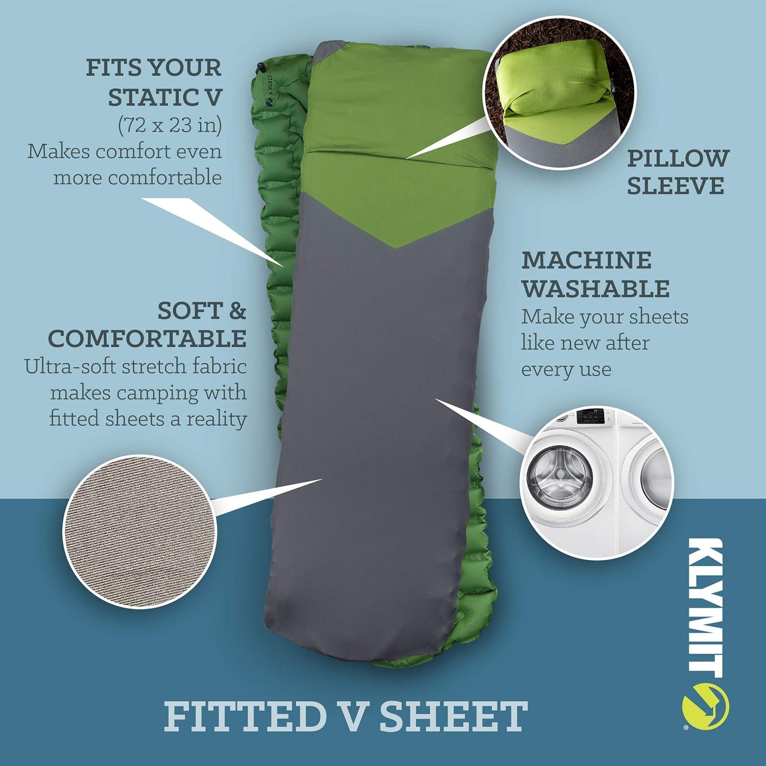 Paquete Klymit Static V: Sábana y Almohada Inflable para Camping