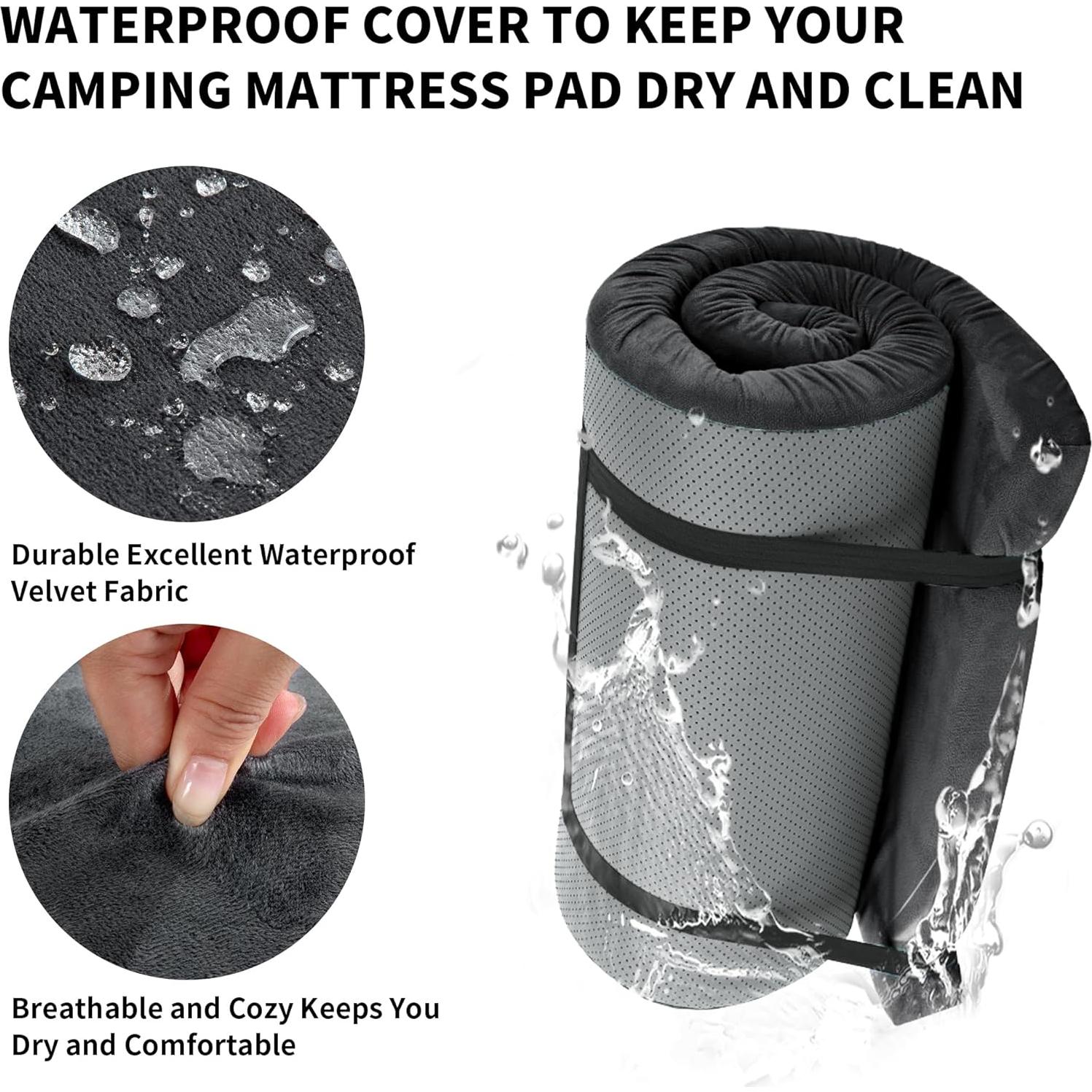 Colchón de Camping HOMBYS Espuma Viscoelástica 3" Impermeable