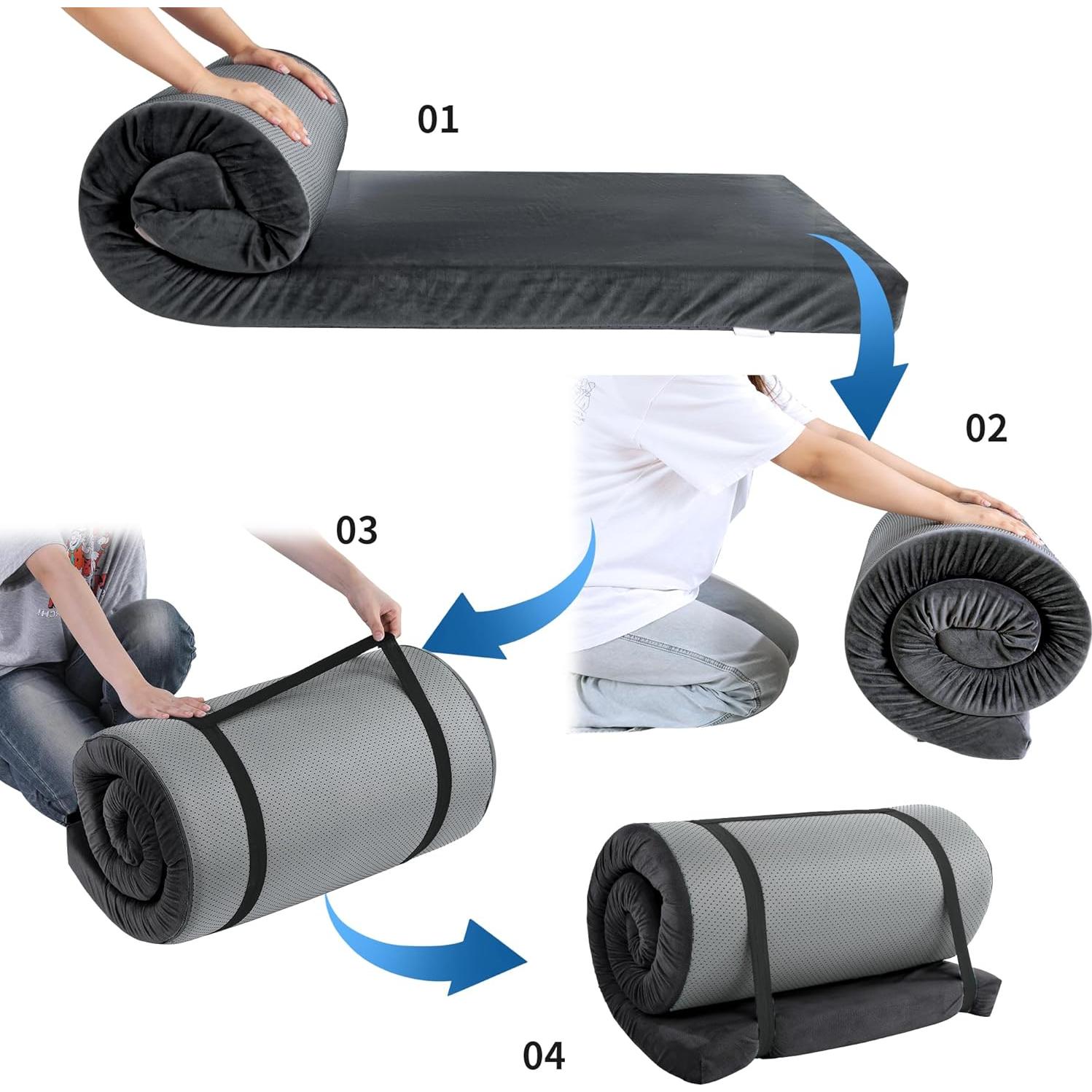 Colchón de Camping HOMBYS Espuma Viscoelástica 3" Impermeable