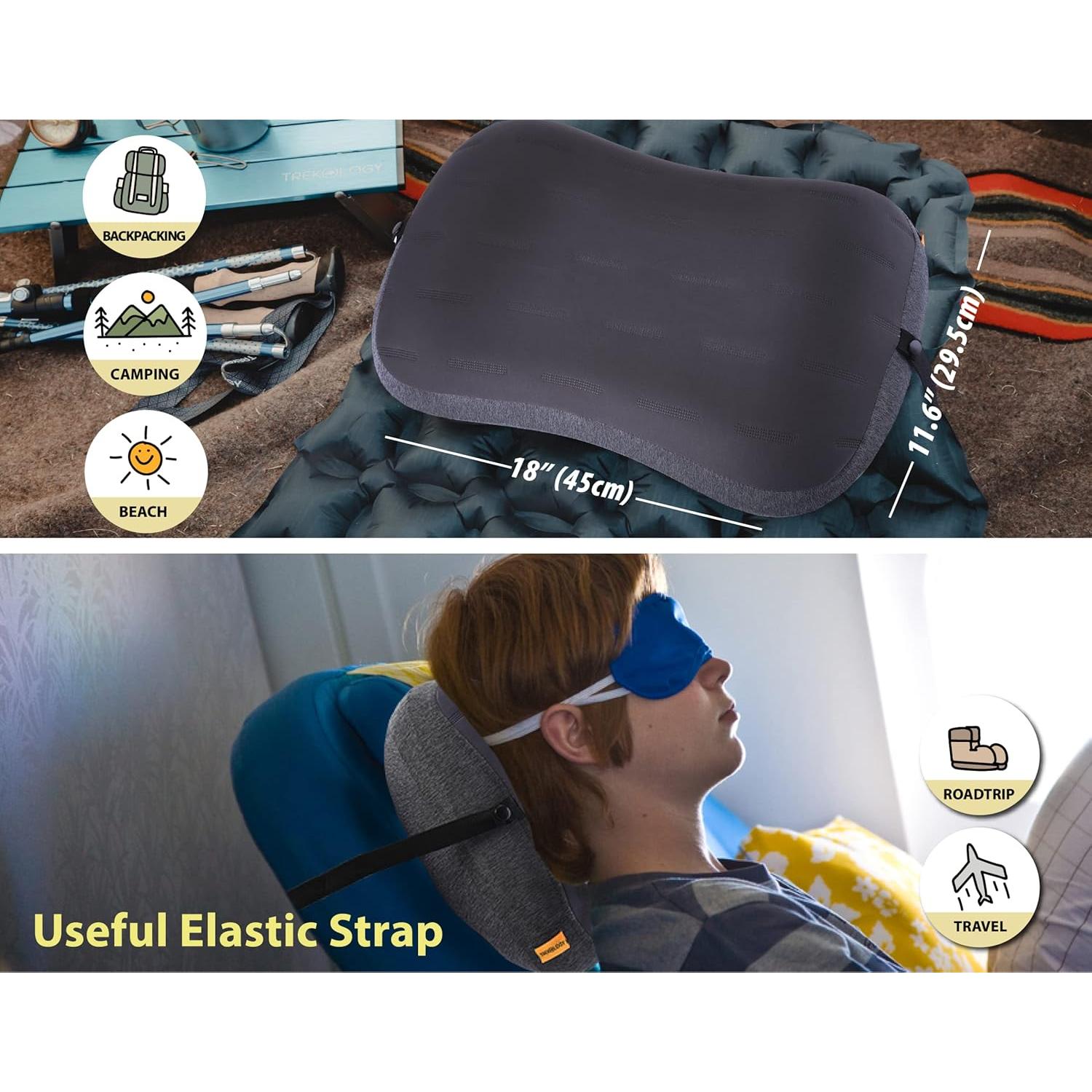 Almohada Inflable de Camping TREKOLOGY Aluft Pro 45.7x29.5cm