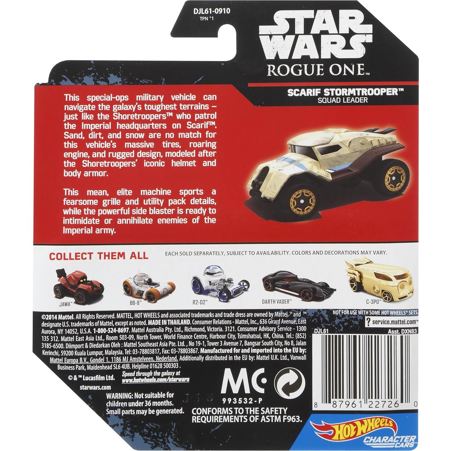 Coche Hot Wheels Star Wars Shark Trooper 1:64 70g