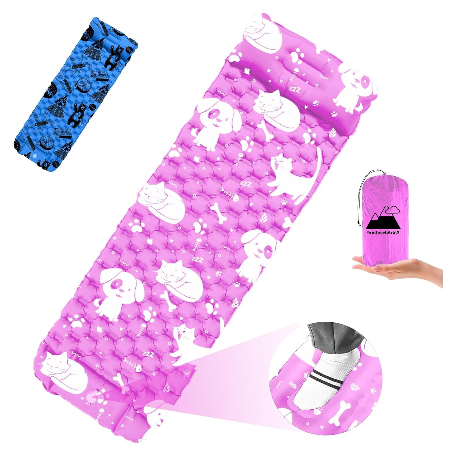 Colchón Inflable KidzAdventure 1.65m con Bomba y Almohada Rosa