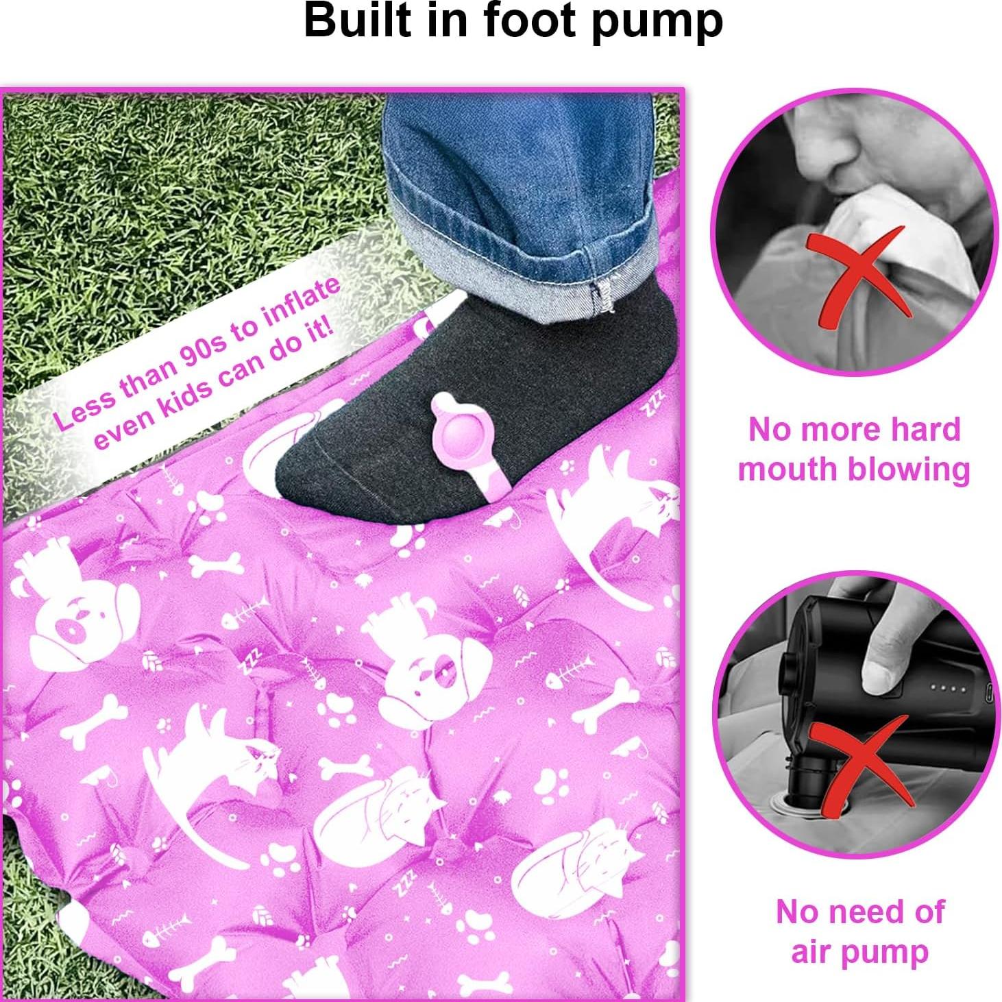 Colchón Inflable KidzAdventure 1.65m con Bomba y Almohada Rosa