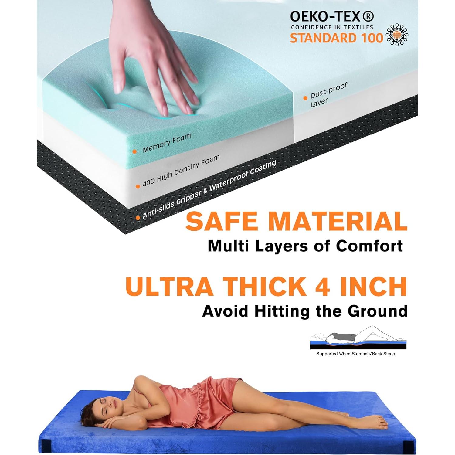 Colchón de Camping Viscoelástico Gaialoop 10 cm Gemelo XL Verde