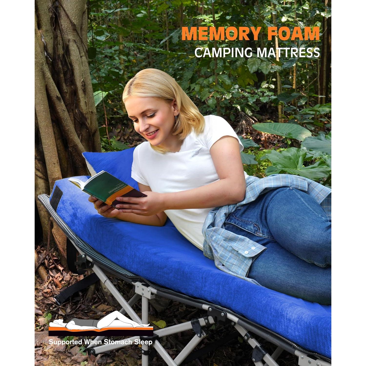 Colchón de Camping Viscoelástico Gaialoop 10 cm Gemelo XL Verde