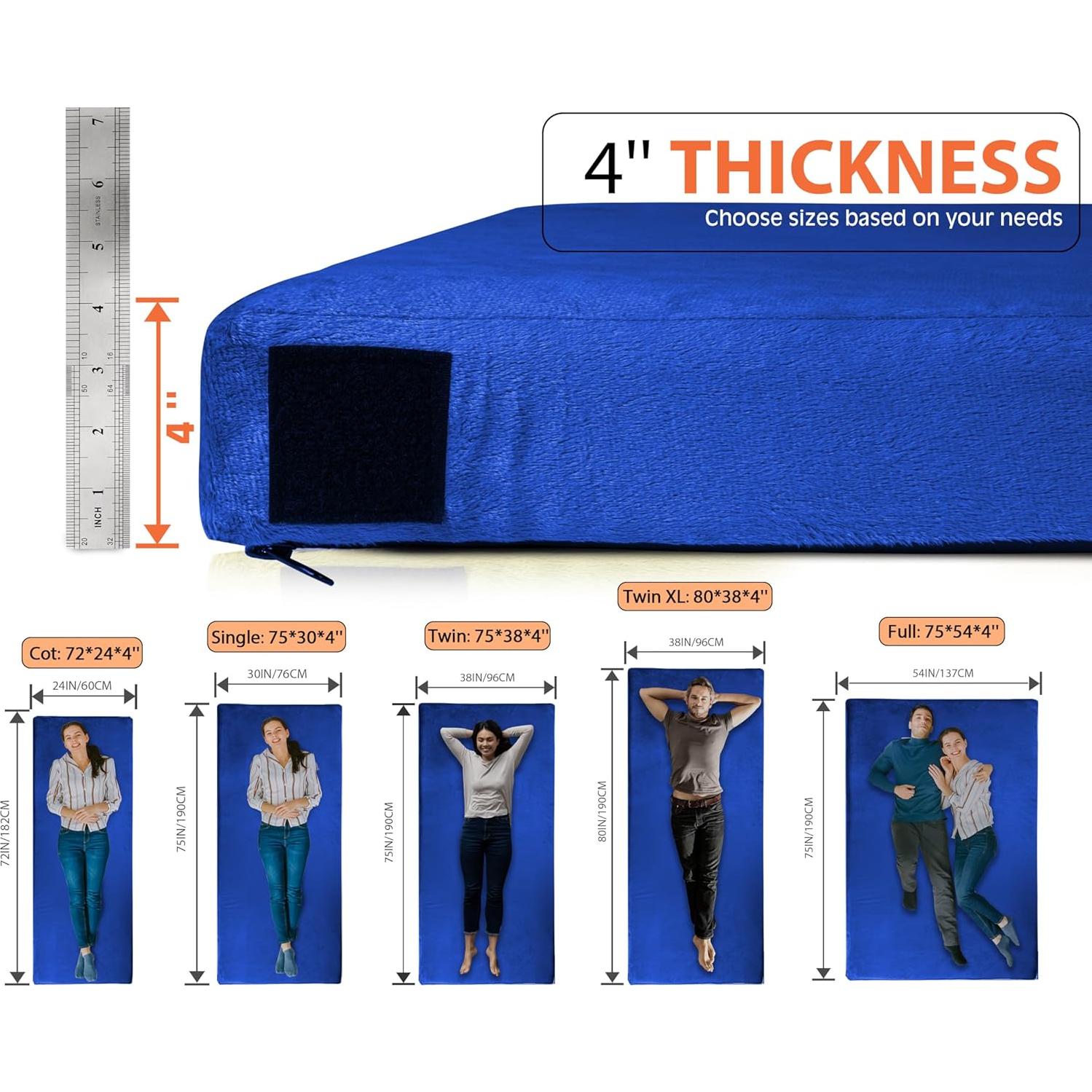 Colchón de Camping Viscoelástico Gaialoop 10 cm Gemelo XL Verde