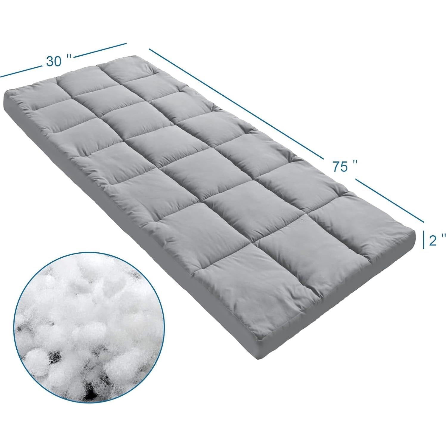 Colchón Plegable SPRINGSPIRIT 190.5x76.2cm Negro Acolchado