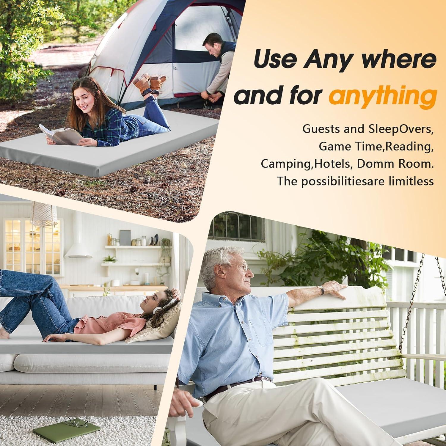 Colchón de Camping CYMULA 75x30 cm Espuma de Memoria Antideslizante