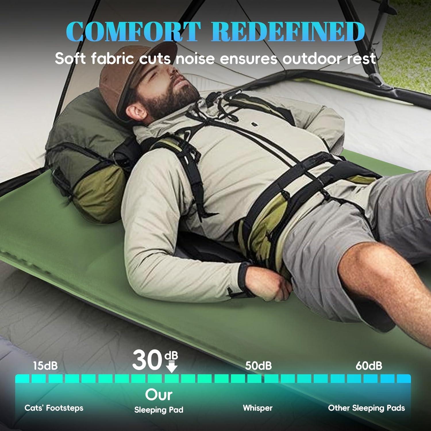 Colchoneta de Camping Autoinflable CoolSub T-EO5 8.13 cm con Almohada