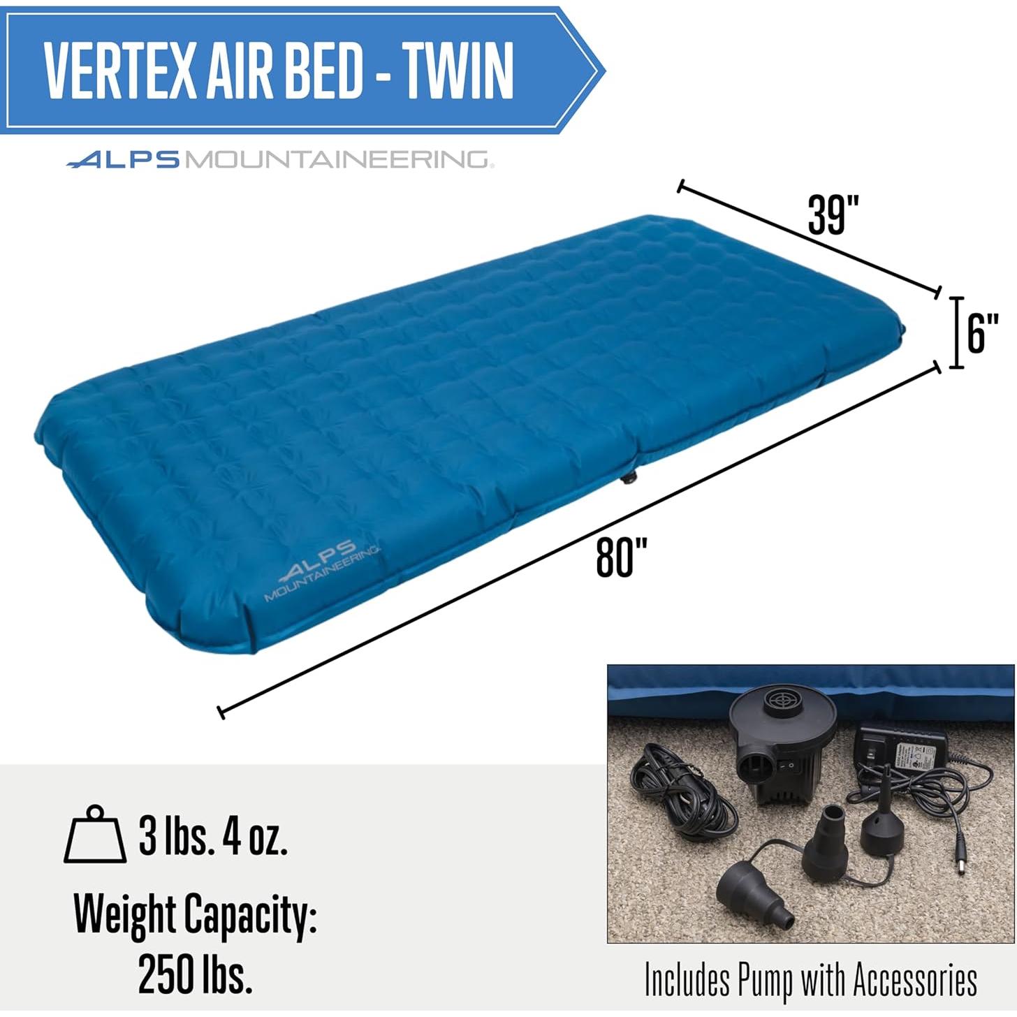 Cama de Aire Vertex ALPS Mountaineering Doble Inflable con Bomba