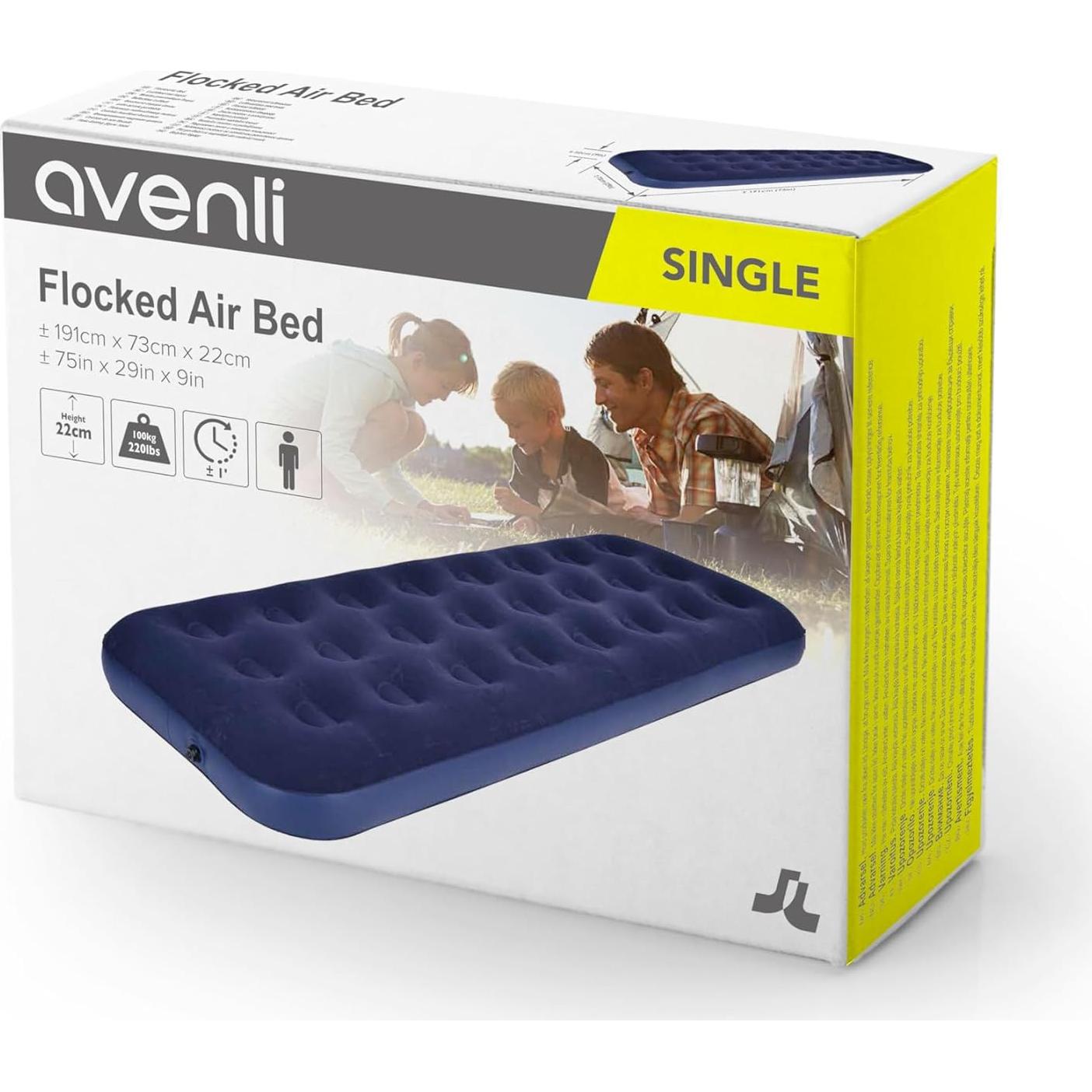 Colchón Inflable Individual RAPTAVIS 190.5x73.7 cm Azul Marino