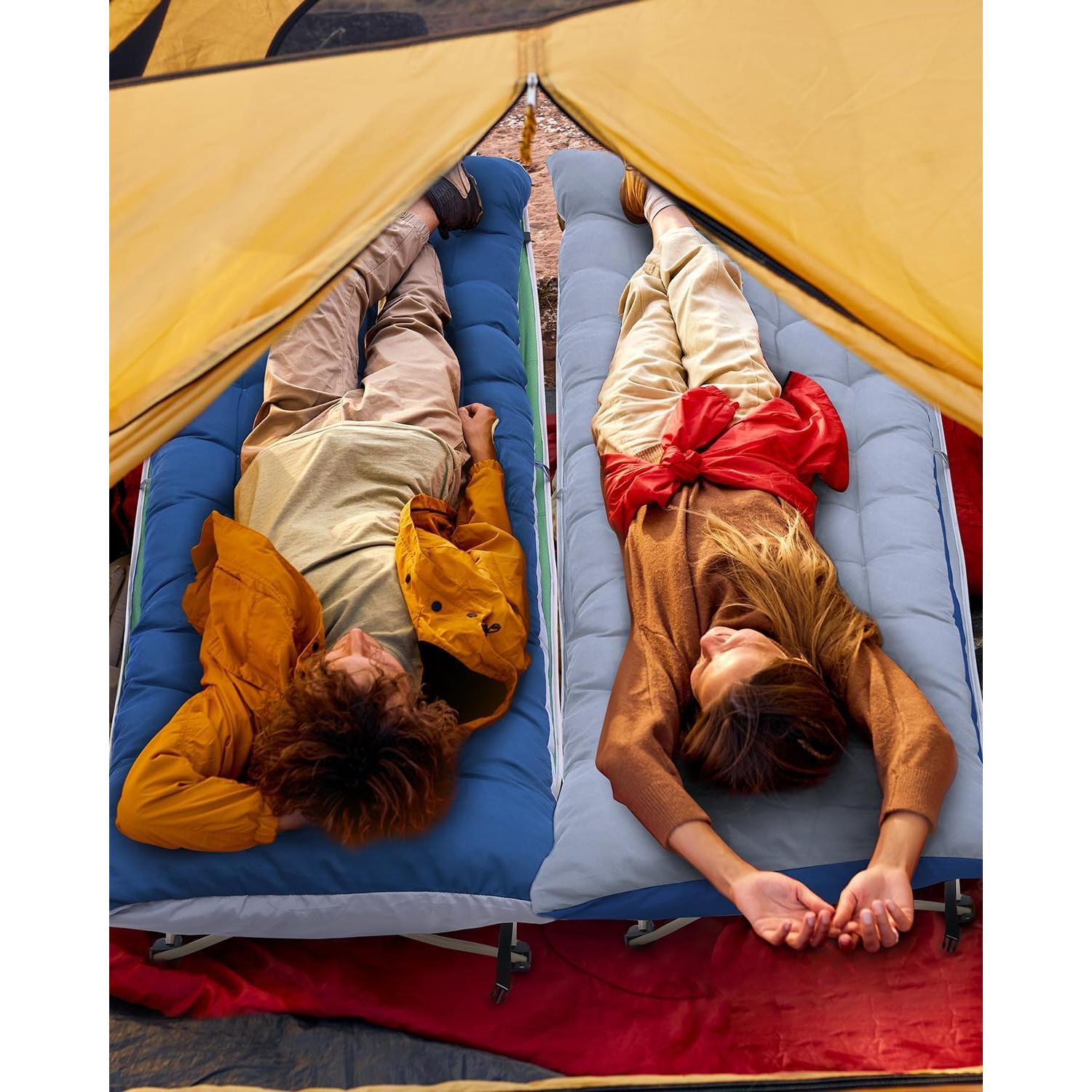 Cama de Camping Sportneer Plegable con Colchón 4.31kg Verde/Gris