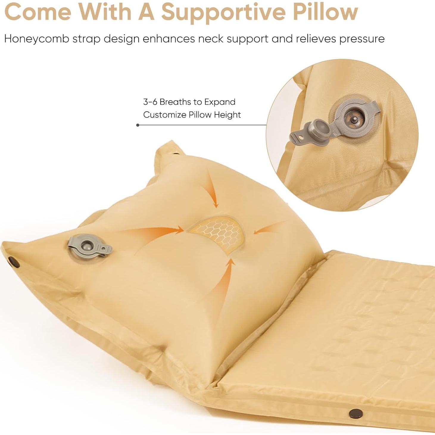 Colchón de Camping Naturehike D02-YN para 2 Personas Amarillo