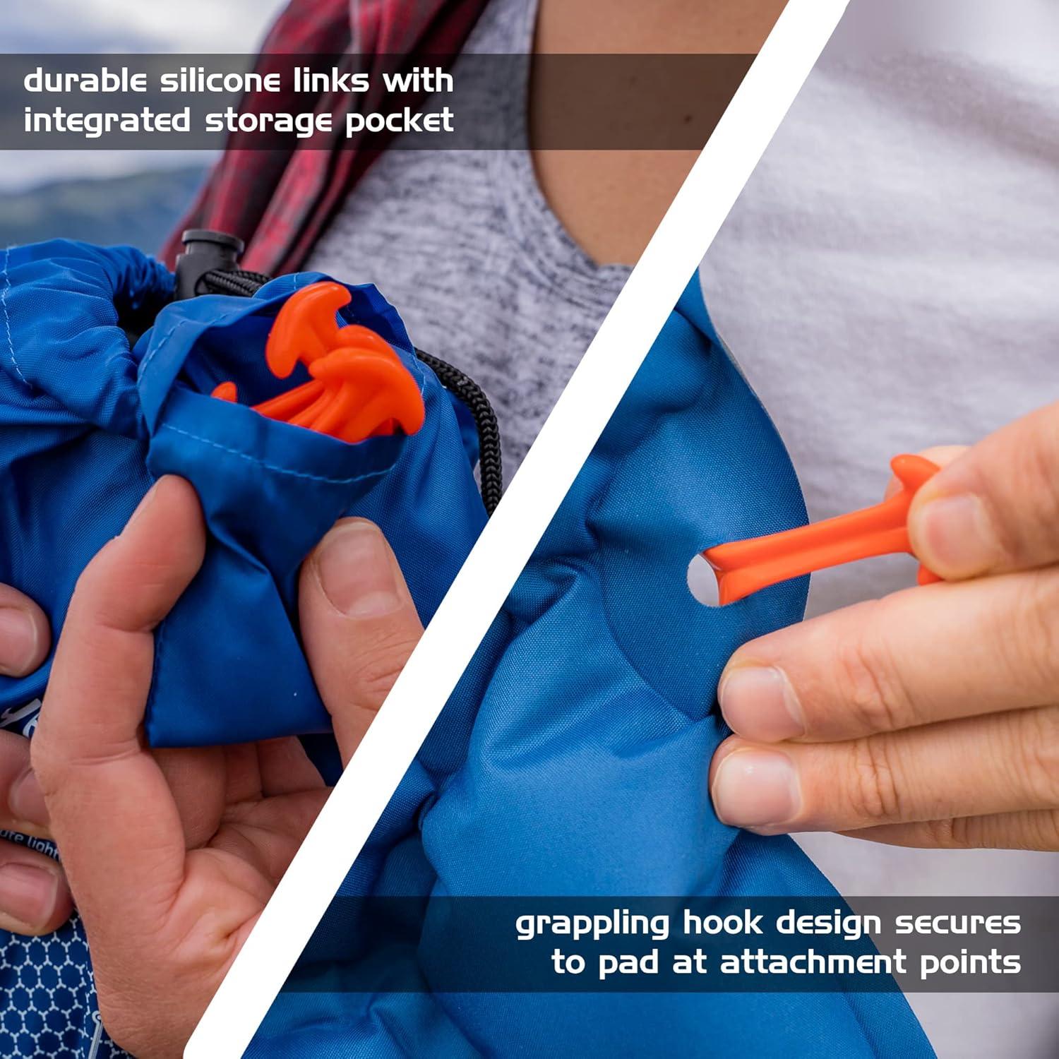 ECOTEK Outdoors Hybern8 Lynx - Linkable, Oversized Sleeping Pad - Innovative & Easy to Use - Lightweight & Compact - Perfect for Backpackers, Overlanders, Couples, and Families (Fire Orange)