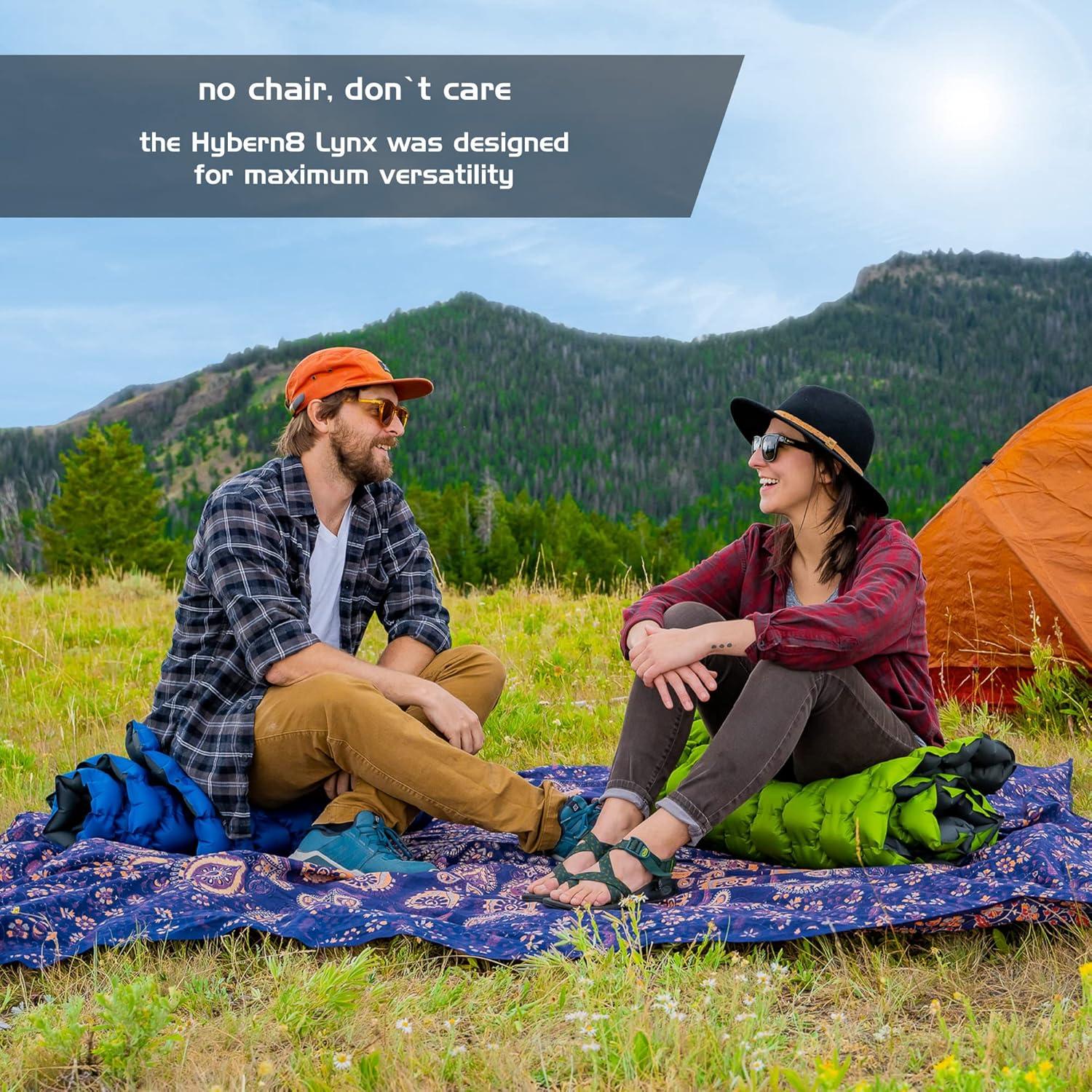 ECOTEK Outdoors Hybern8 Lynx - Linkable, Oversized Sleeping Pad - Innovative & Easy to Use - Lightweight & Compact - Perfect for Backpackers, Overlanders, Couples, and Families (Fire Orange)