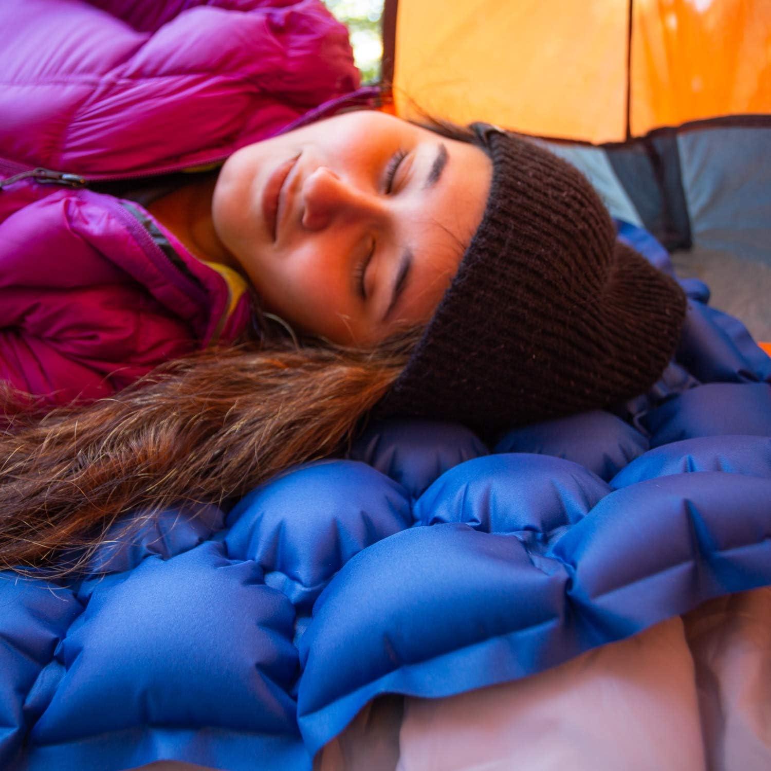 ECOTEK Outdoors Hybern8 Lynx - Linkable, Oversized Sleeping Pad - Innovative & Easy to Use - Lightweight & Compact - Perfect for Backpackers, Overlanders, Couples, and Families (Fire Orange)