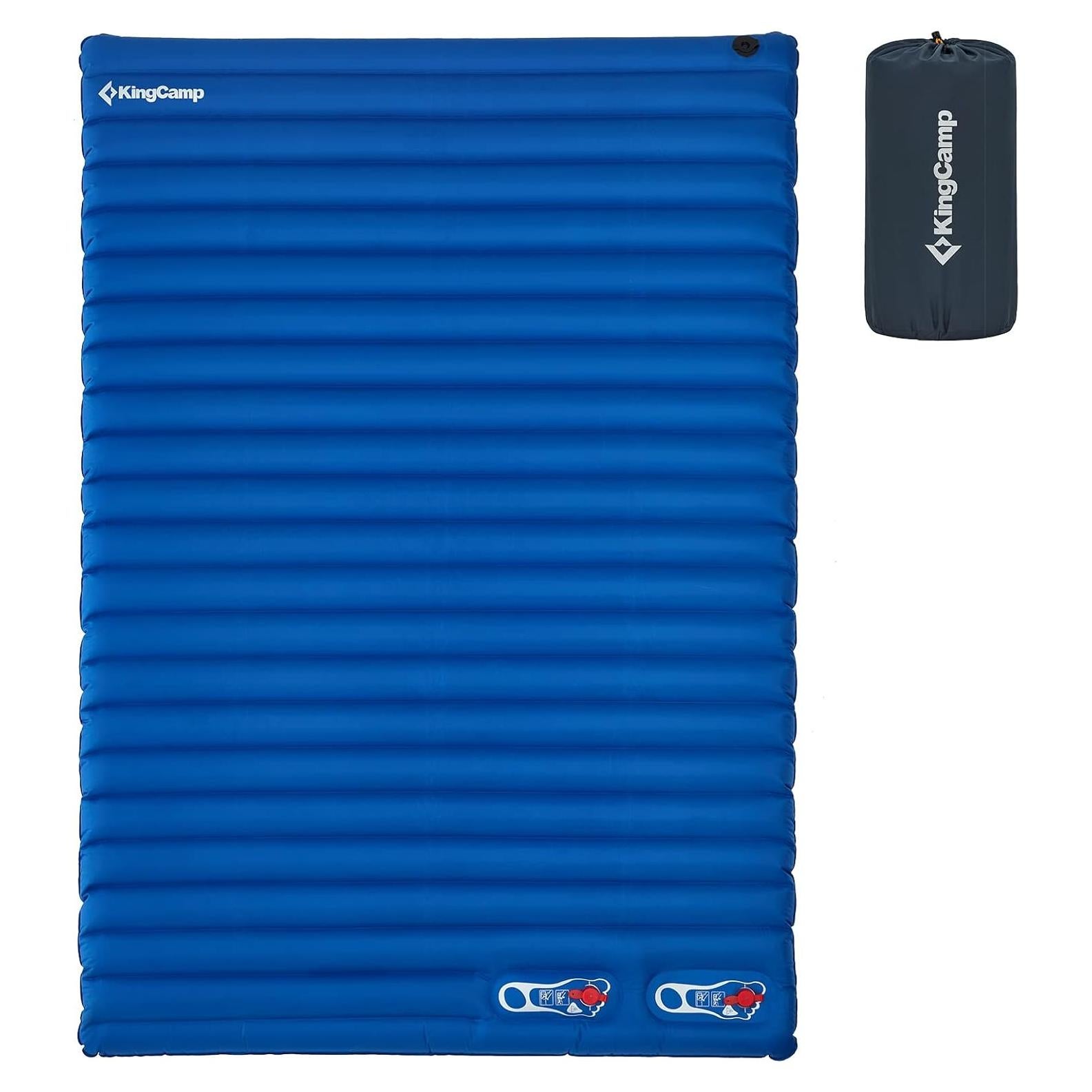 Colchón Inflable Doble KingCamp KM3589 Azul 3.9" Grueso