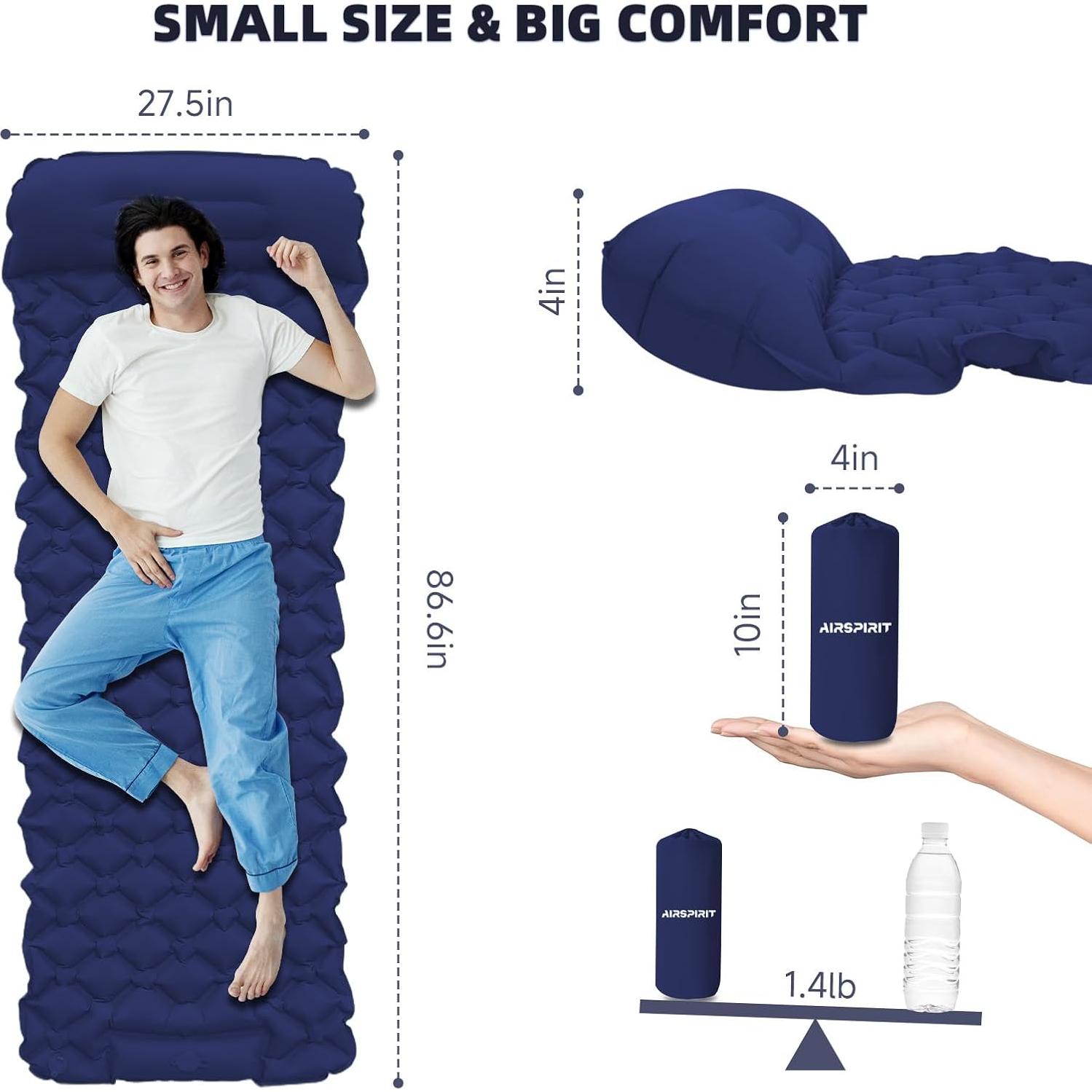 Colchón Inflable Airspirit 220x70cm con Almohada y Bomba