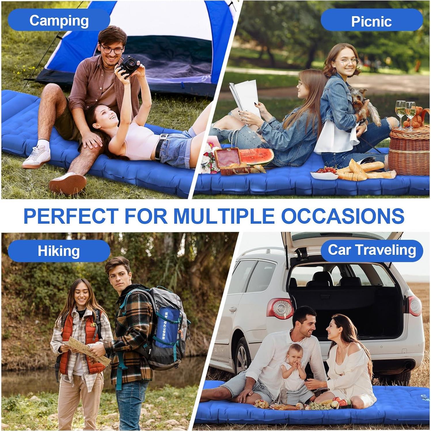 Colchoneta Inflable Hualonger 14 cm con Almohada y Bomba