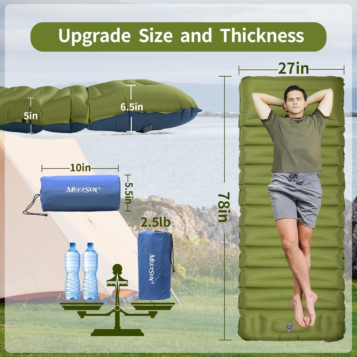 Colchoneta Aislante MEETSUN Individual 12.7 cm con Bomba