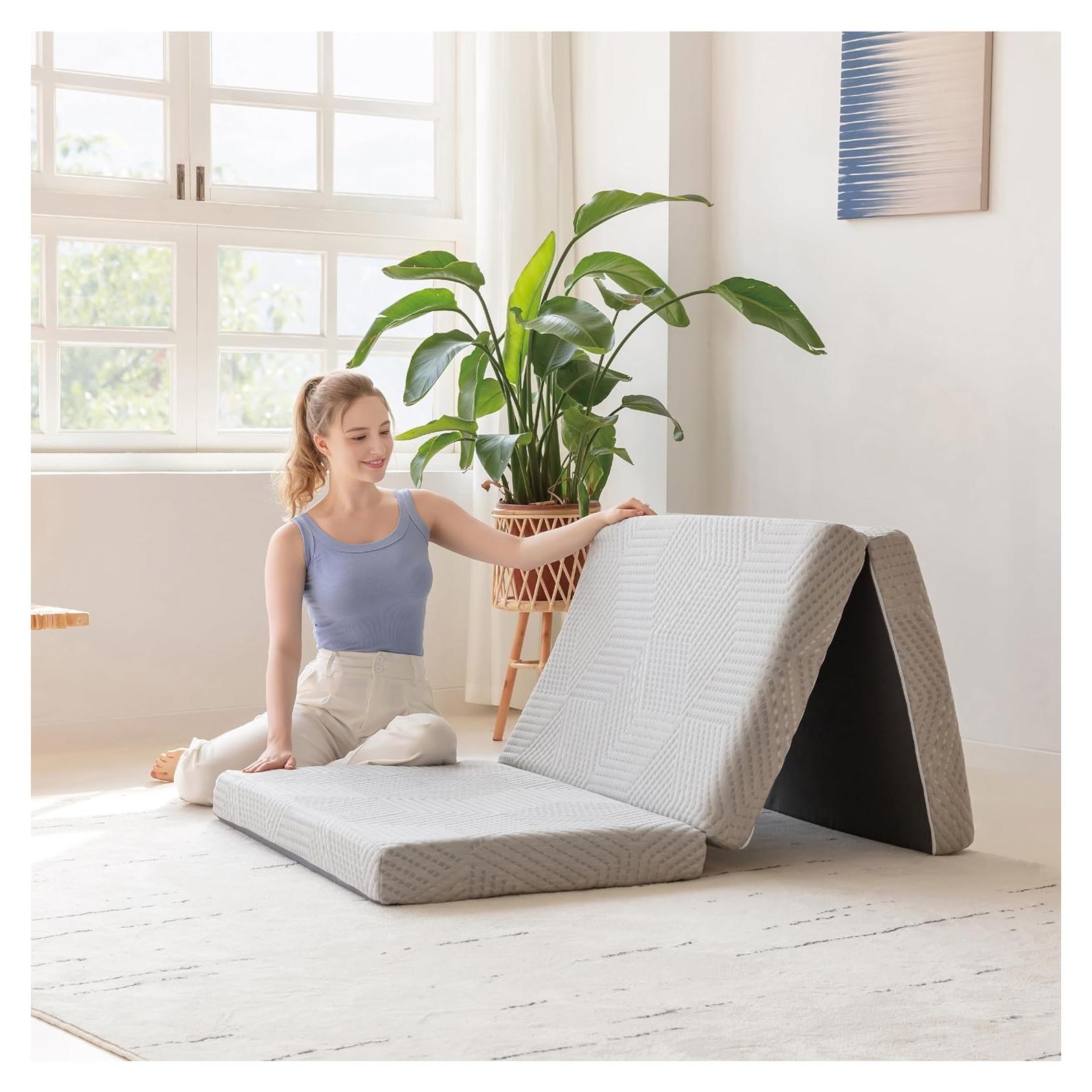 Colchón Plegable MLILY de Espuma Viscoelástica 4" Individual