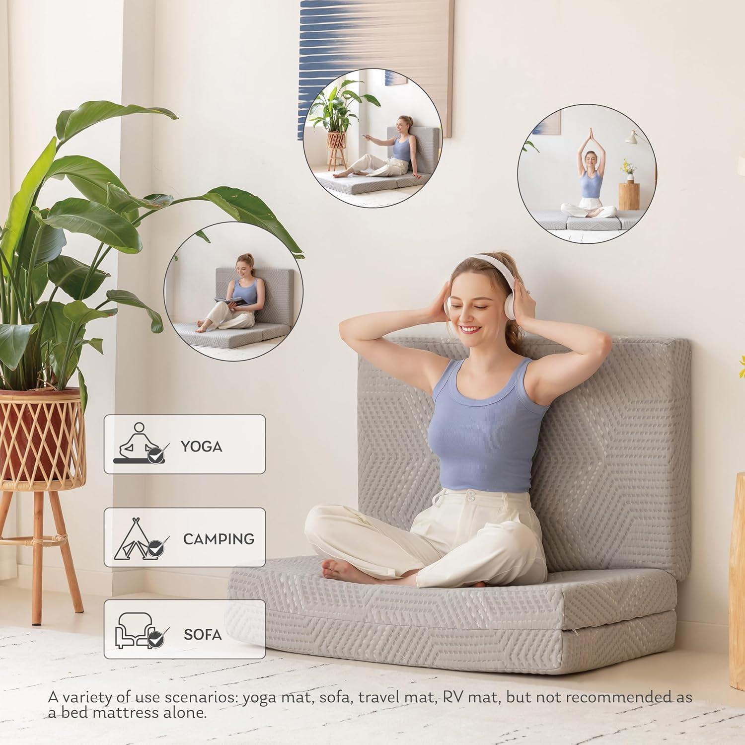 Colchón Plegable MLILY de Espuma Viscoelástica 4" Individual