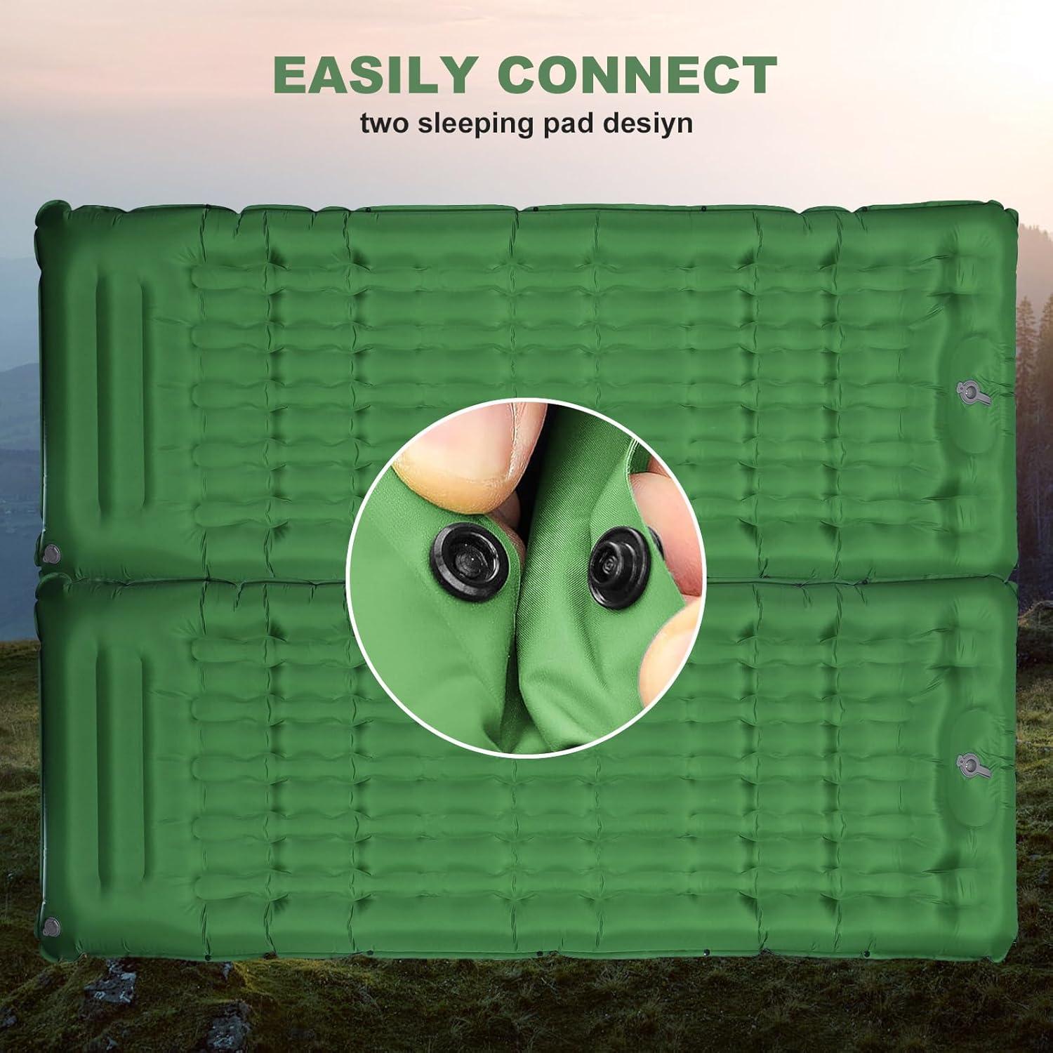 Almohadilla de Camping MINGPINHUIUS 4.7" Autoinflable Verde Oliva