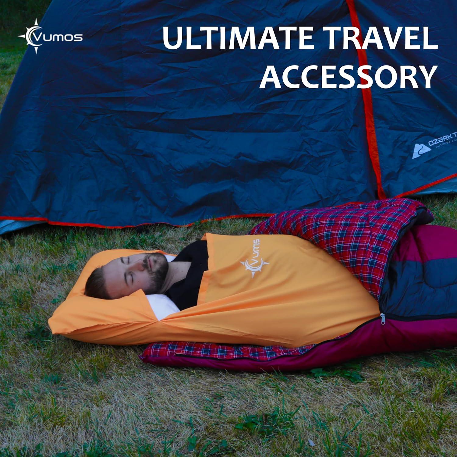 Forro de Saco de Dormir Vumos Naranja 216x85 cm Cierre Completo