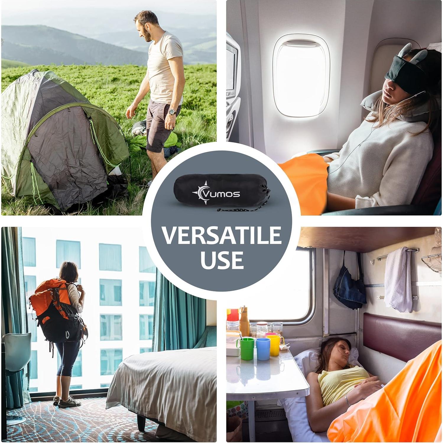 Forro de Saco de Dormir Vumos Naranja 216x85 cm Cierre Completo