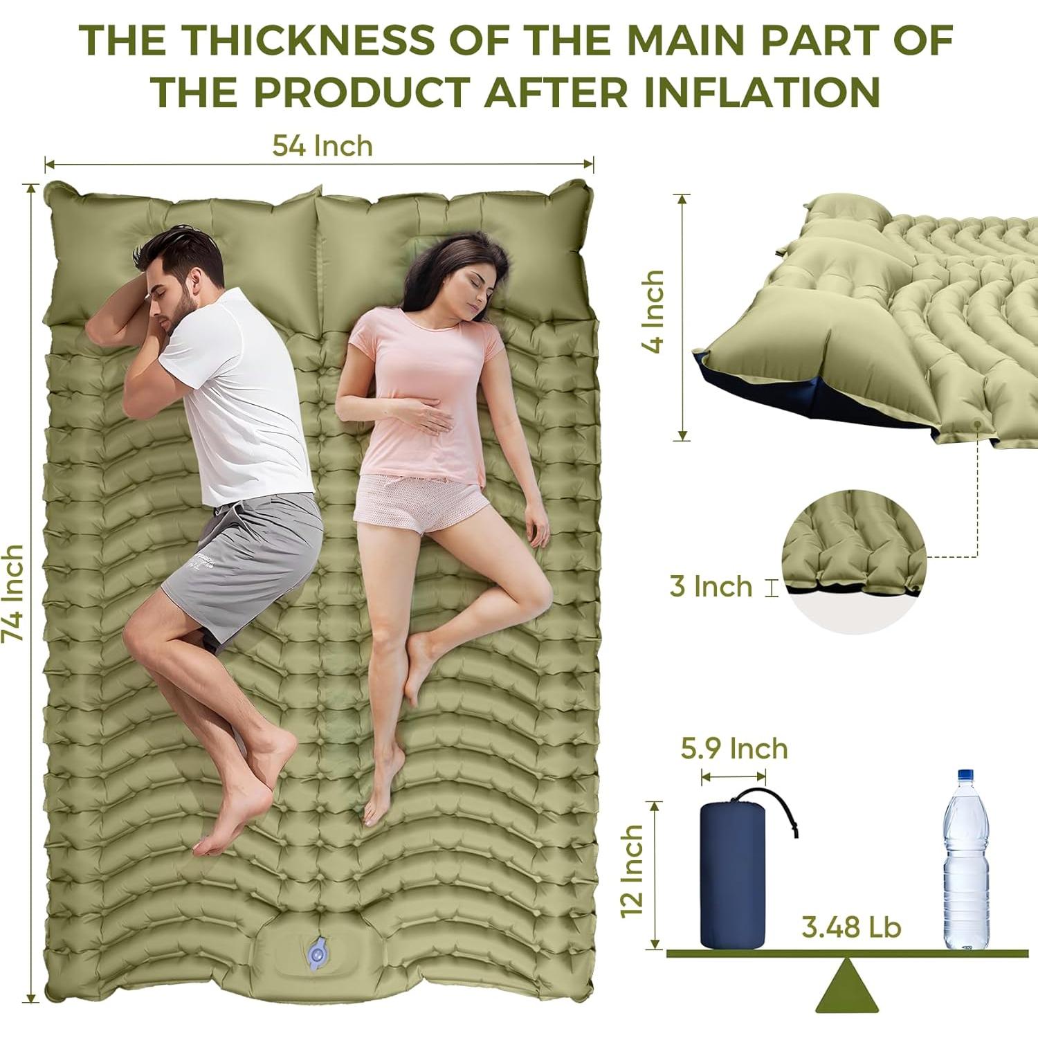 Colchón Inflable Doble Yamokizy 200x135 cm con Almohada