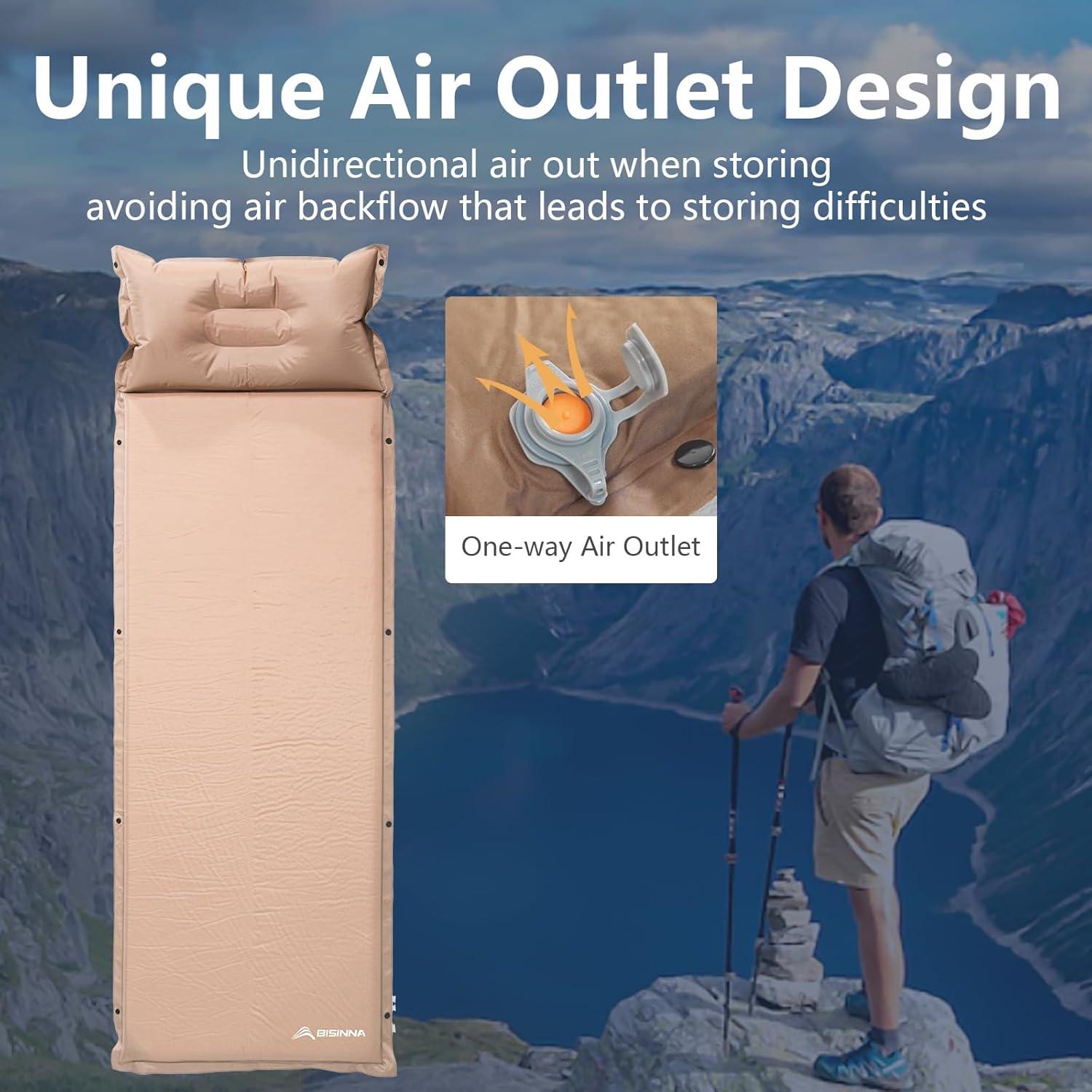 Almohadilla de Dormir Autoinflable BISINNA 3 cm Espesa