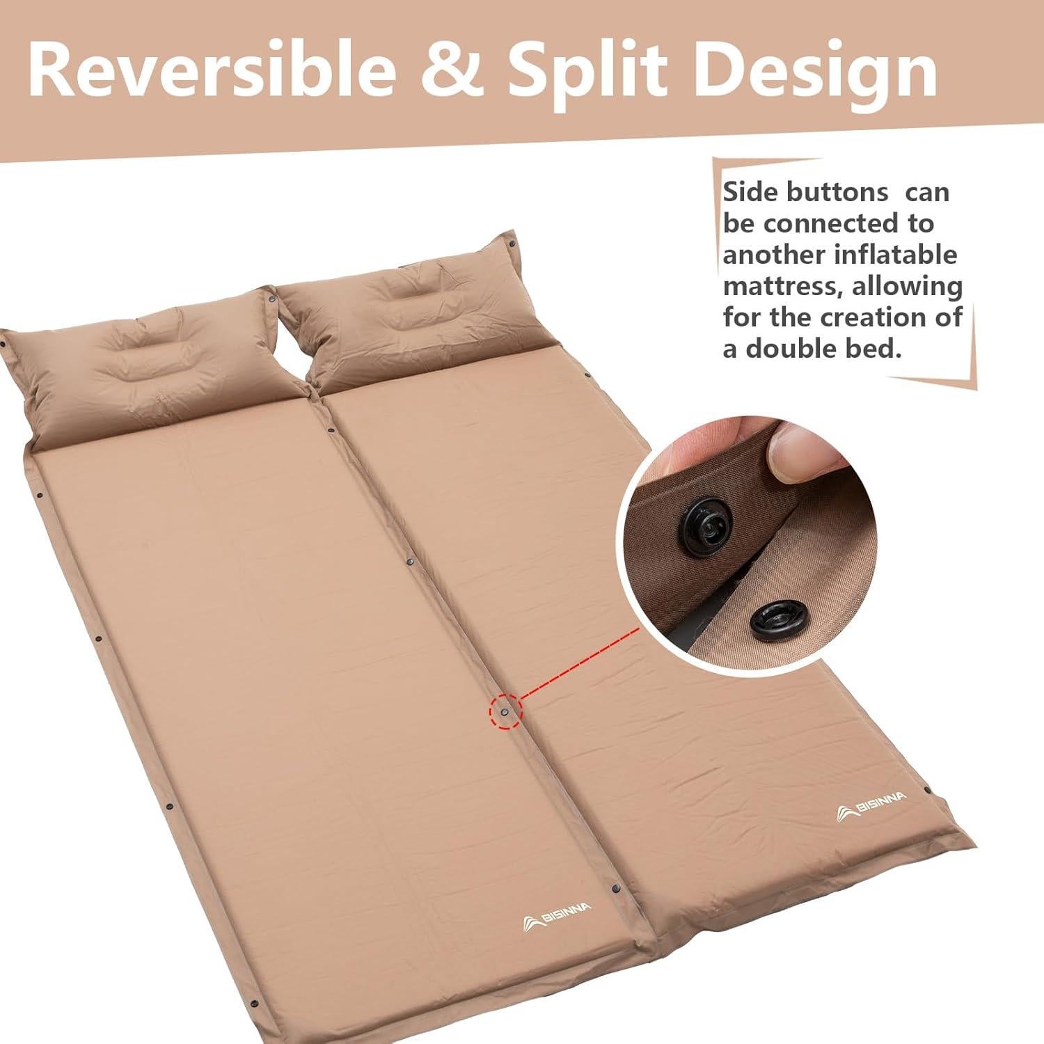 Almohadilla de Dormir Autoinflable BISINNA 3 cm Espesa