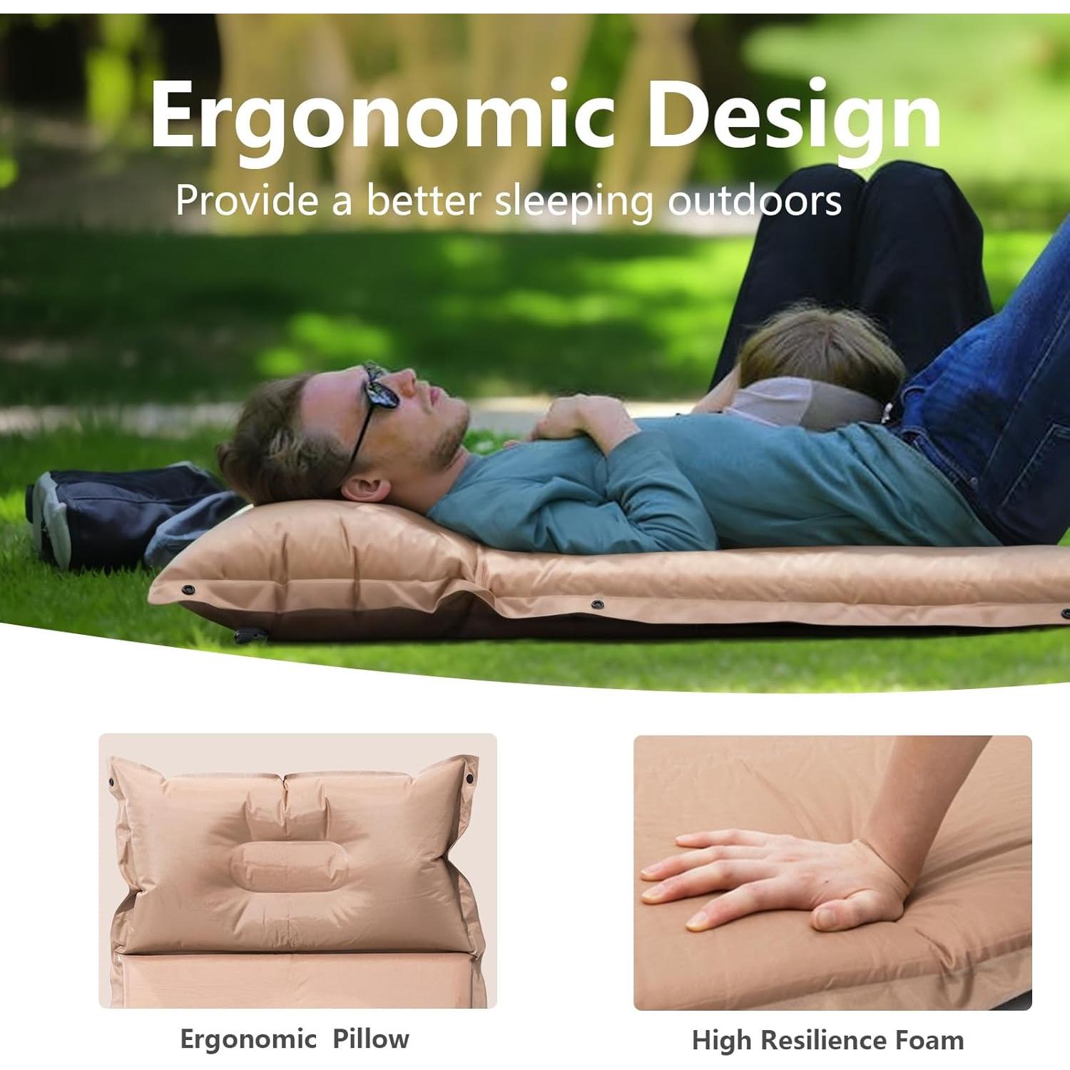 Almohadilla de Dormir Autoinflable BISINNA 3 cm Espesa