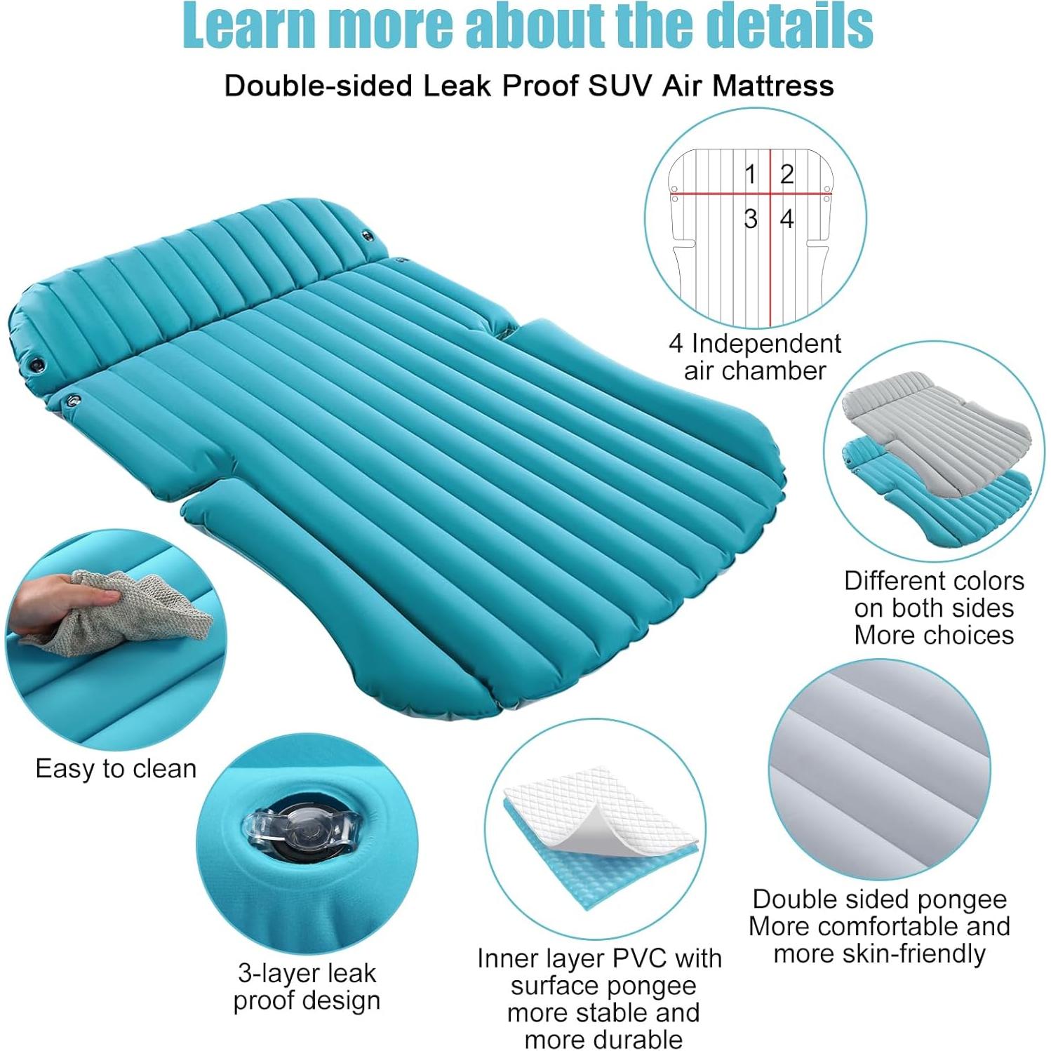 Colchón Inflable SUV KMZ Doble Cara 192x128 cm con Bomba