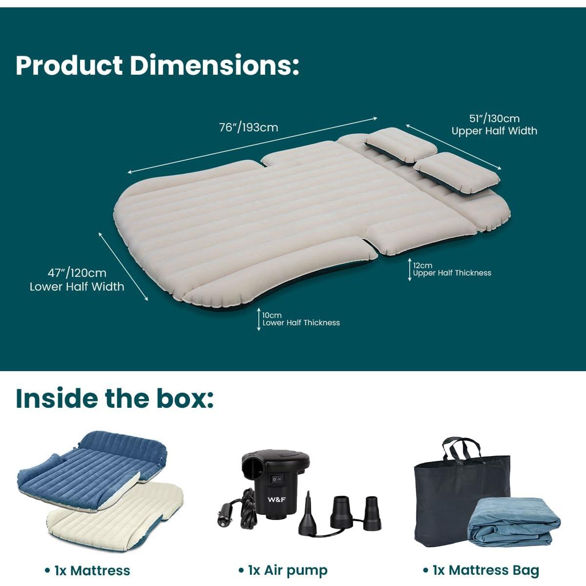 Colchón de Aire WEY&FLY para Auto SUV Inflable 193x130 cm