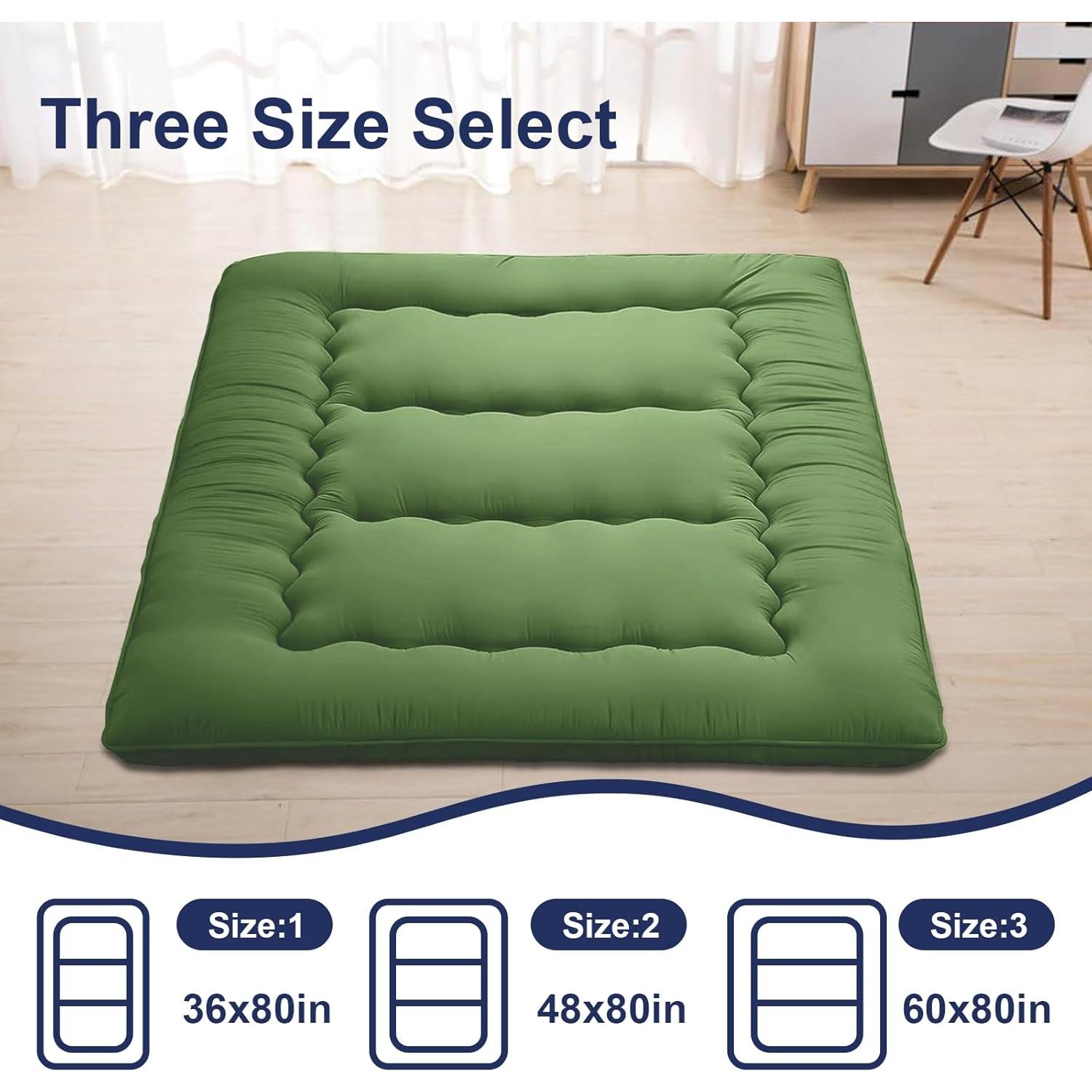 Colchón Futón Japonés DELADOLA Individual Verde 203x91cm