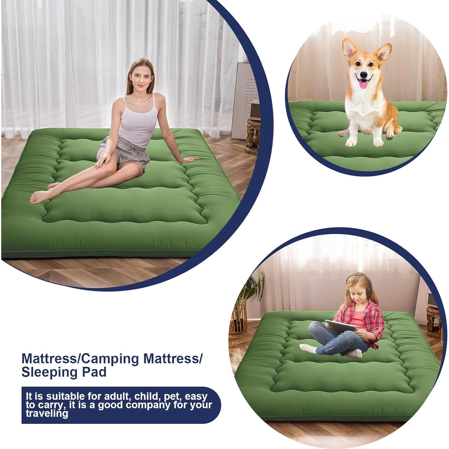 Colchón Futón Japonés DELADOLA Individual Verde 203x91cm