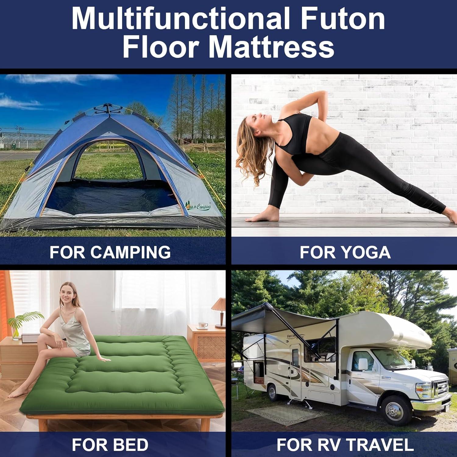 Colchón Futón Japonés DELADOLA Individual Verde 203x91cm