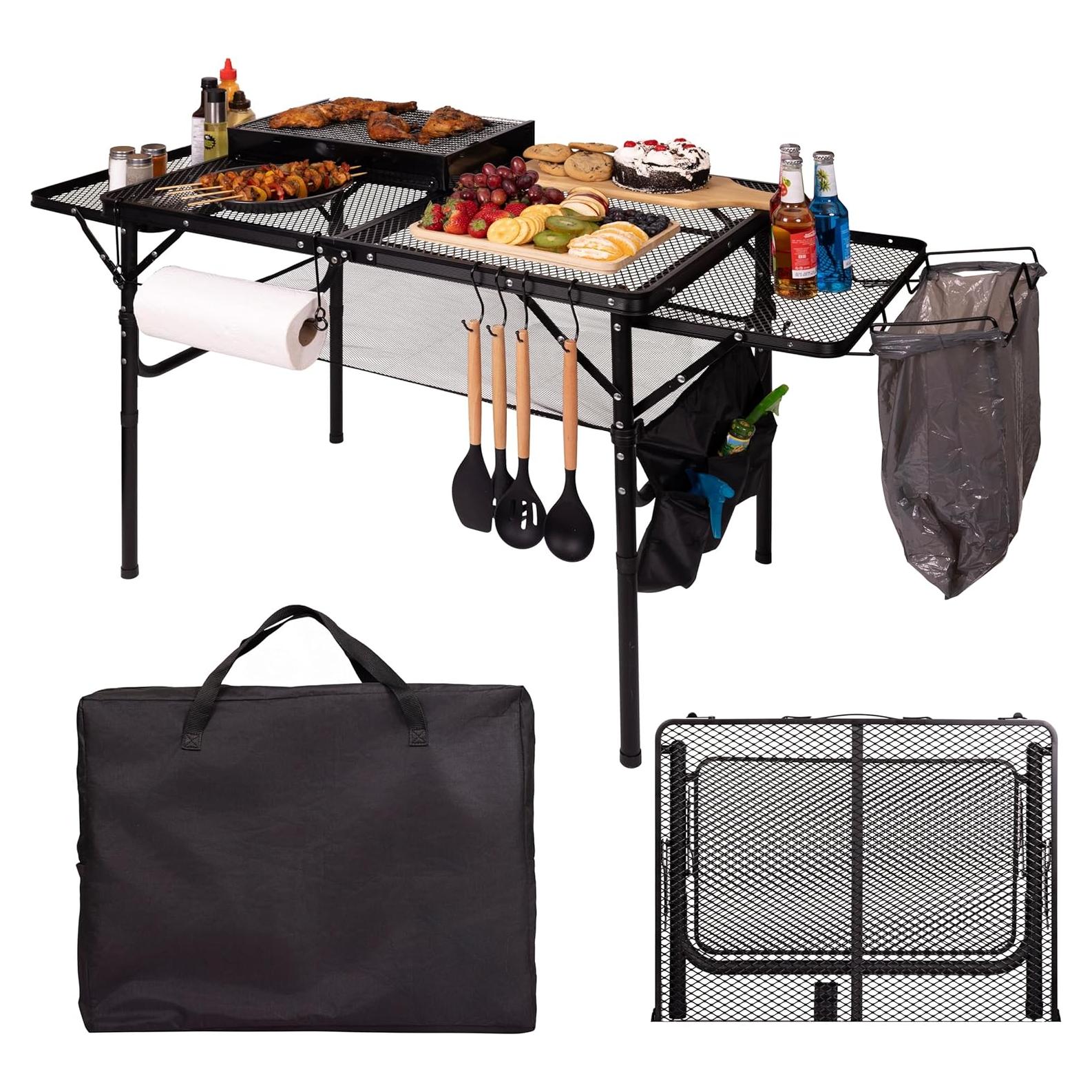 Mesa Plegable DAFRUM 1.34m Ajustable para Camping y Picnic