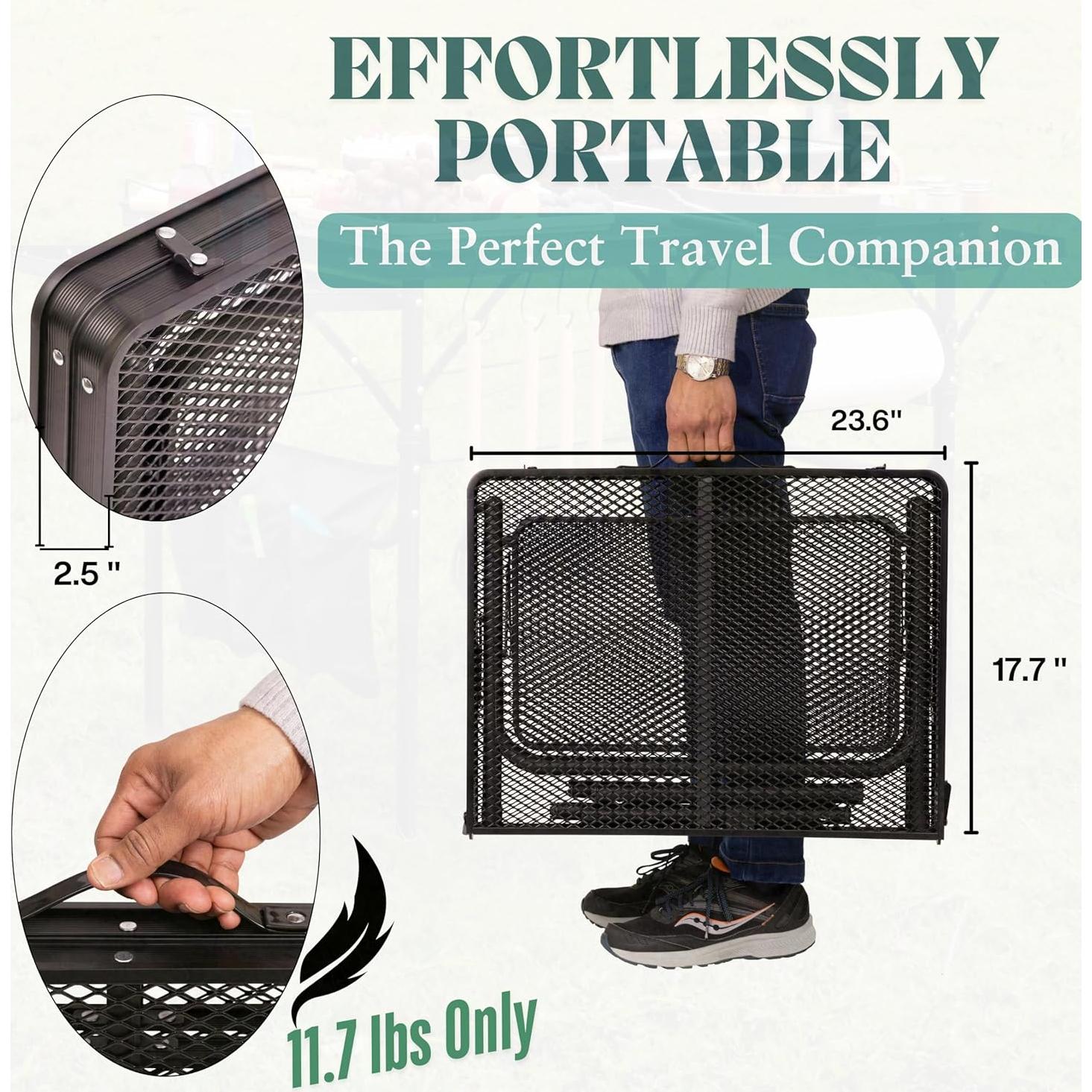 Mesa Plegable DAFRUM 1.34m Ajustable para Camping y Picnic