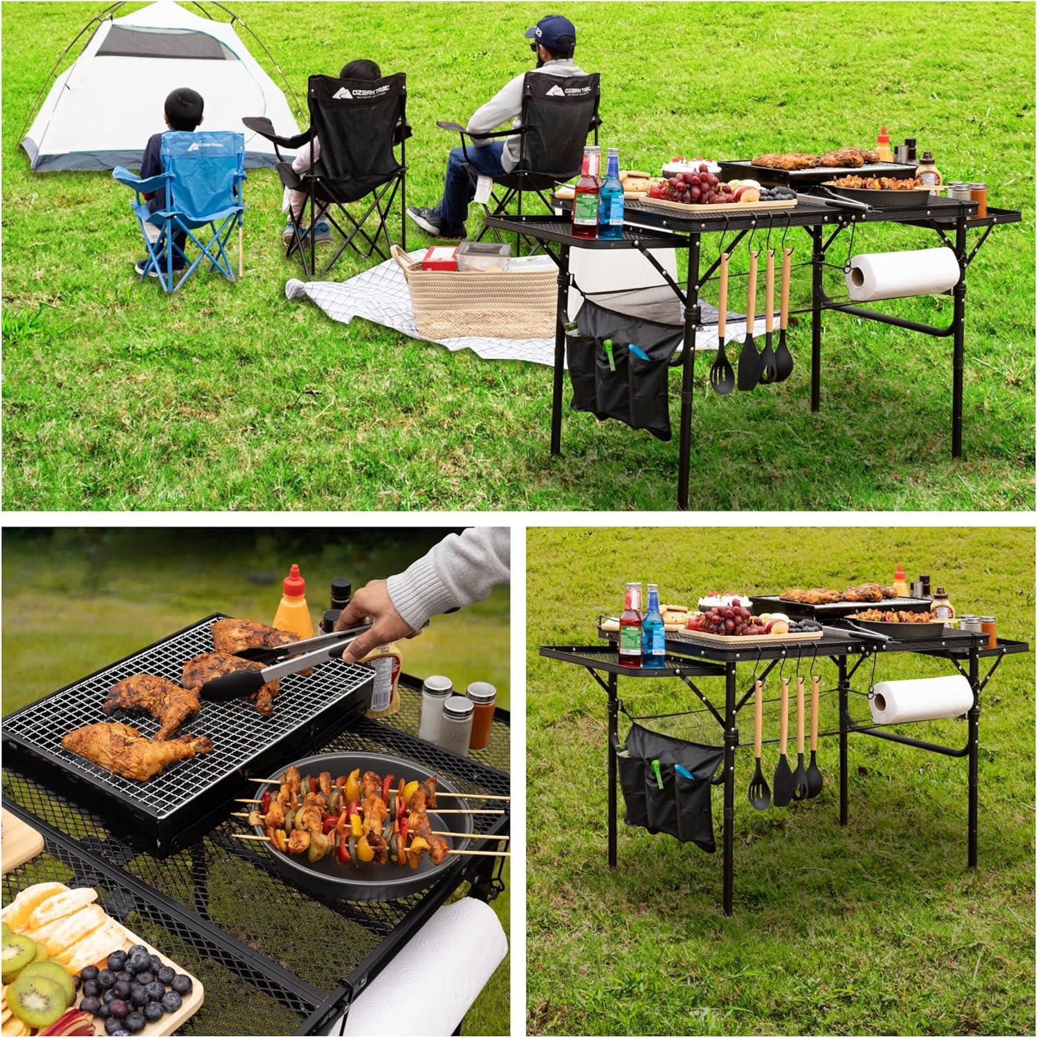 Mesa Plegable DAFRUM 1.34m Ajustable para Camping y Picnic