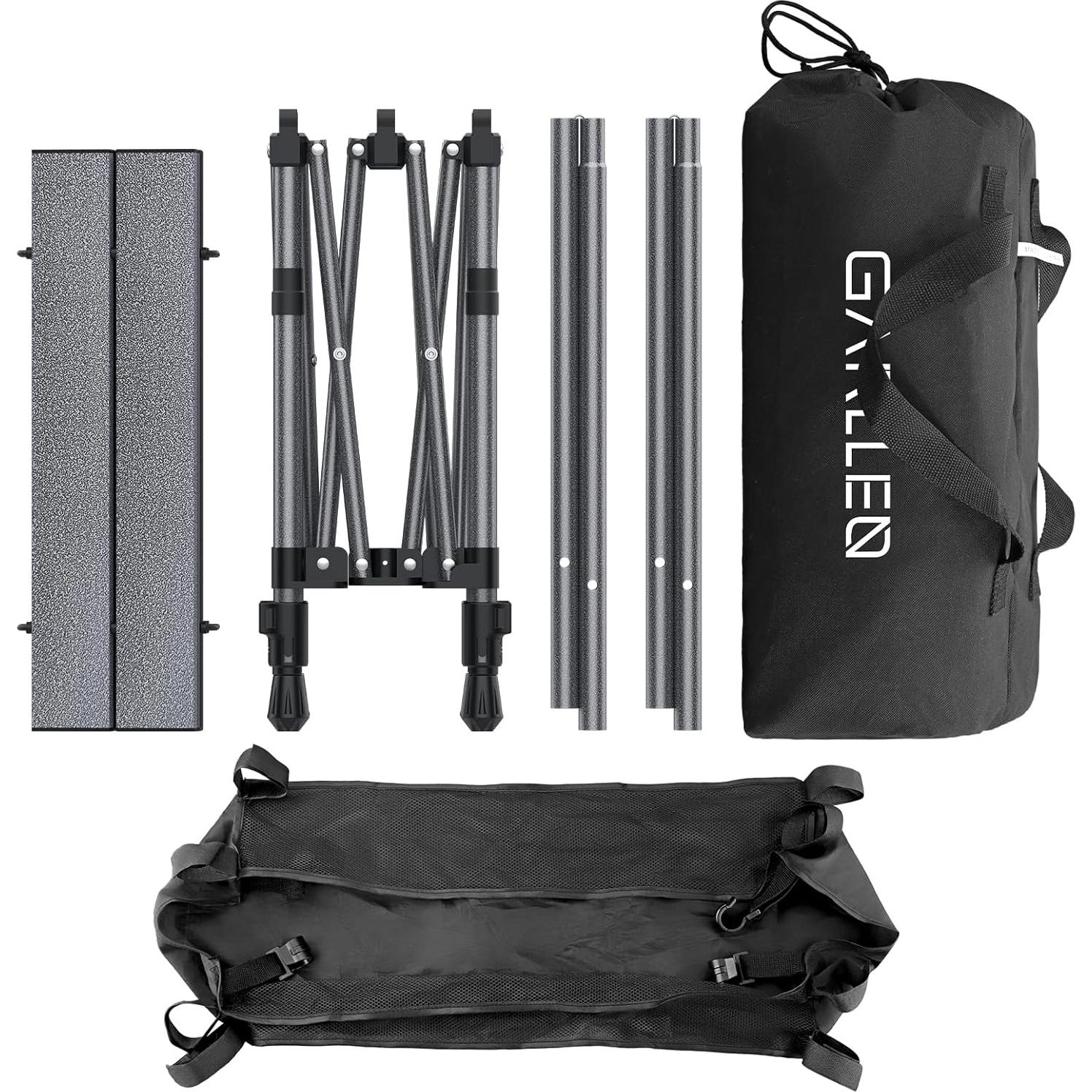 Mesa de Camping Plegable GARLLEN 32.2x15.7" Aluminio 2 Alturas